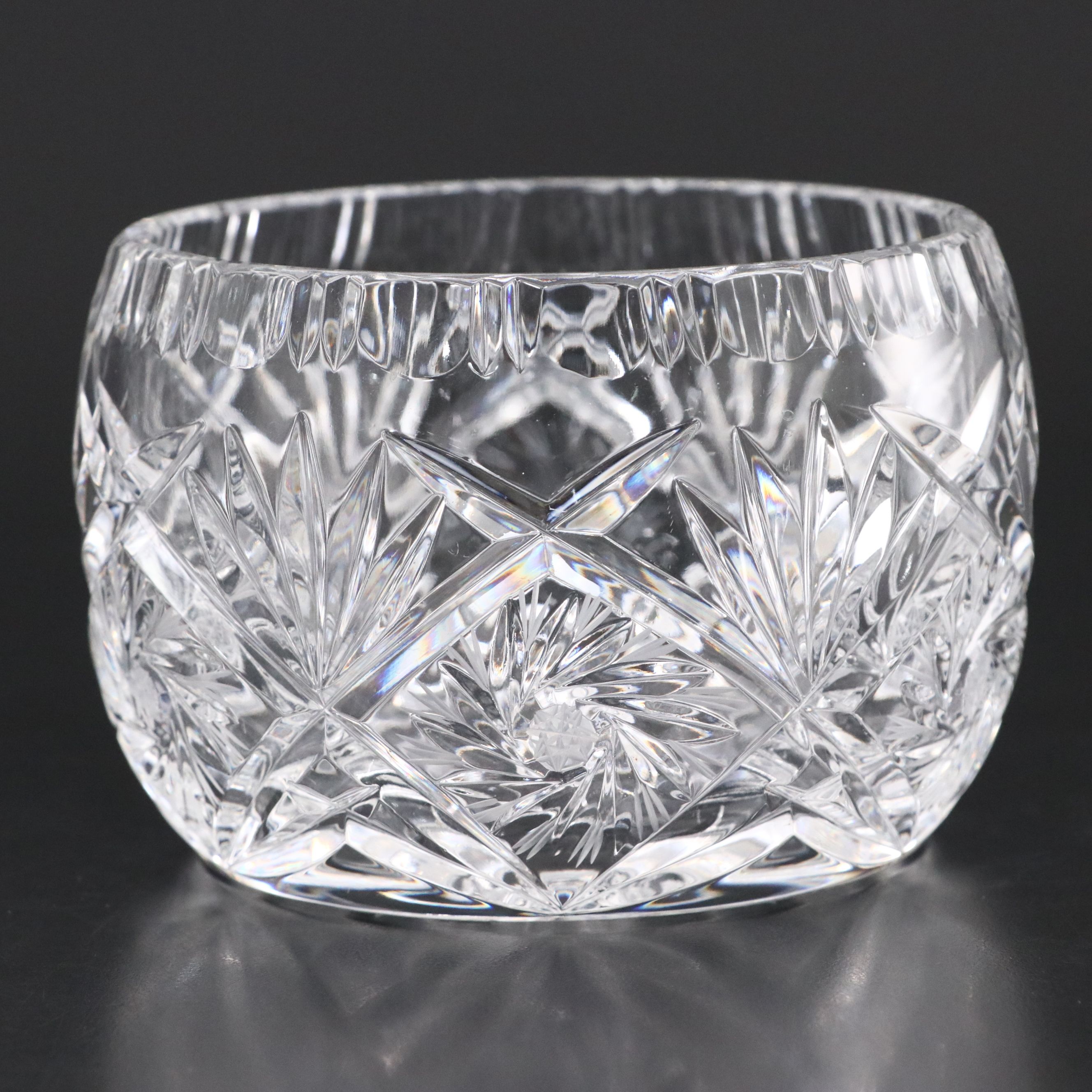 American Brilliant Style Cut Glass and Crystal Rose Bowls