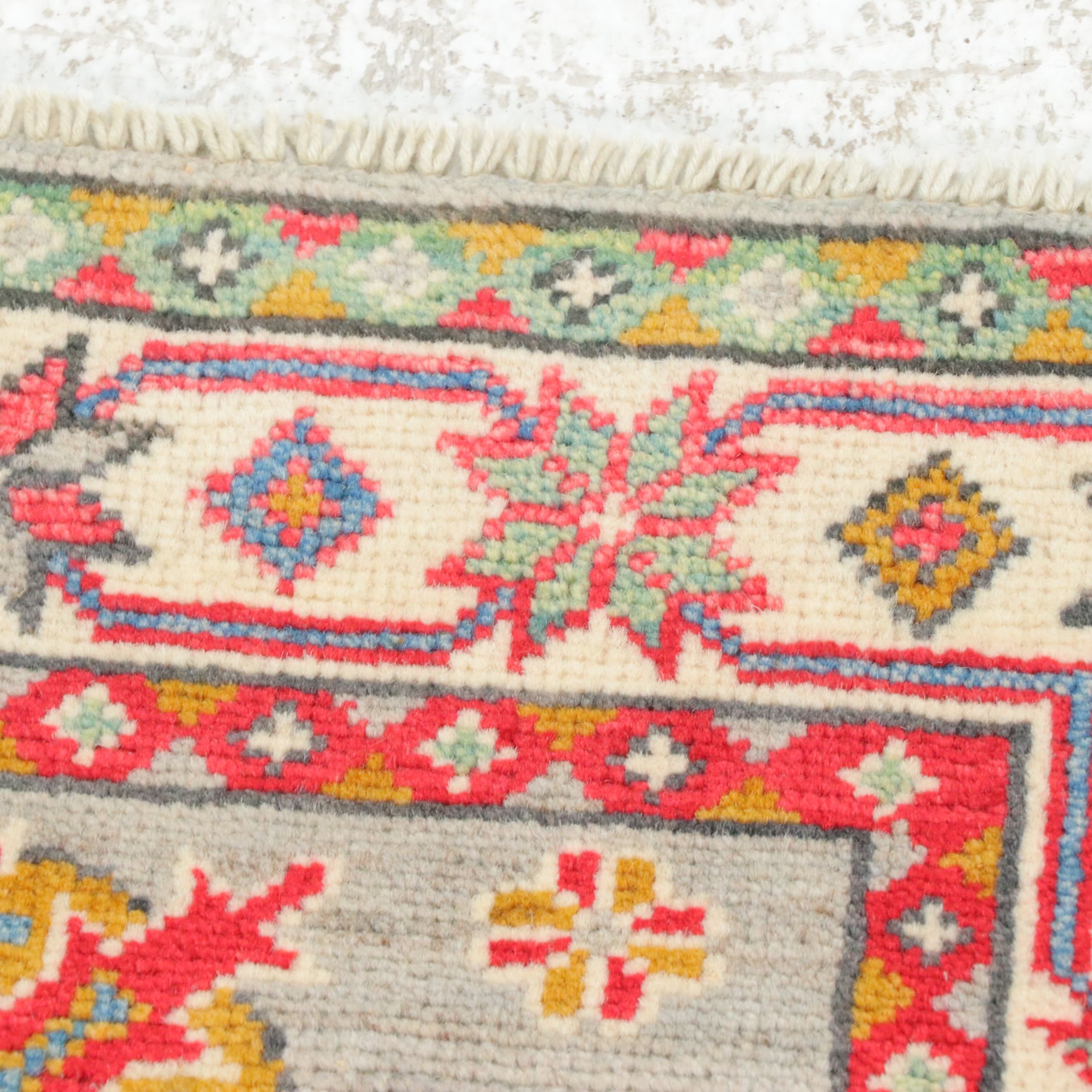 2'1 x 3' Hand-Knotted Afghan Kazak Accent Rug