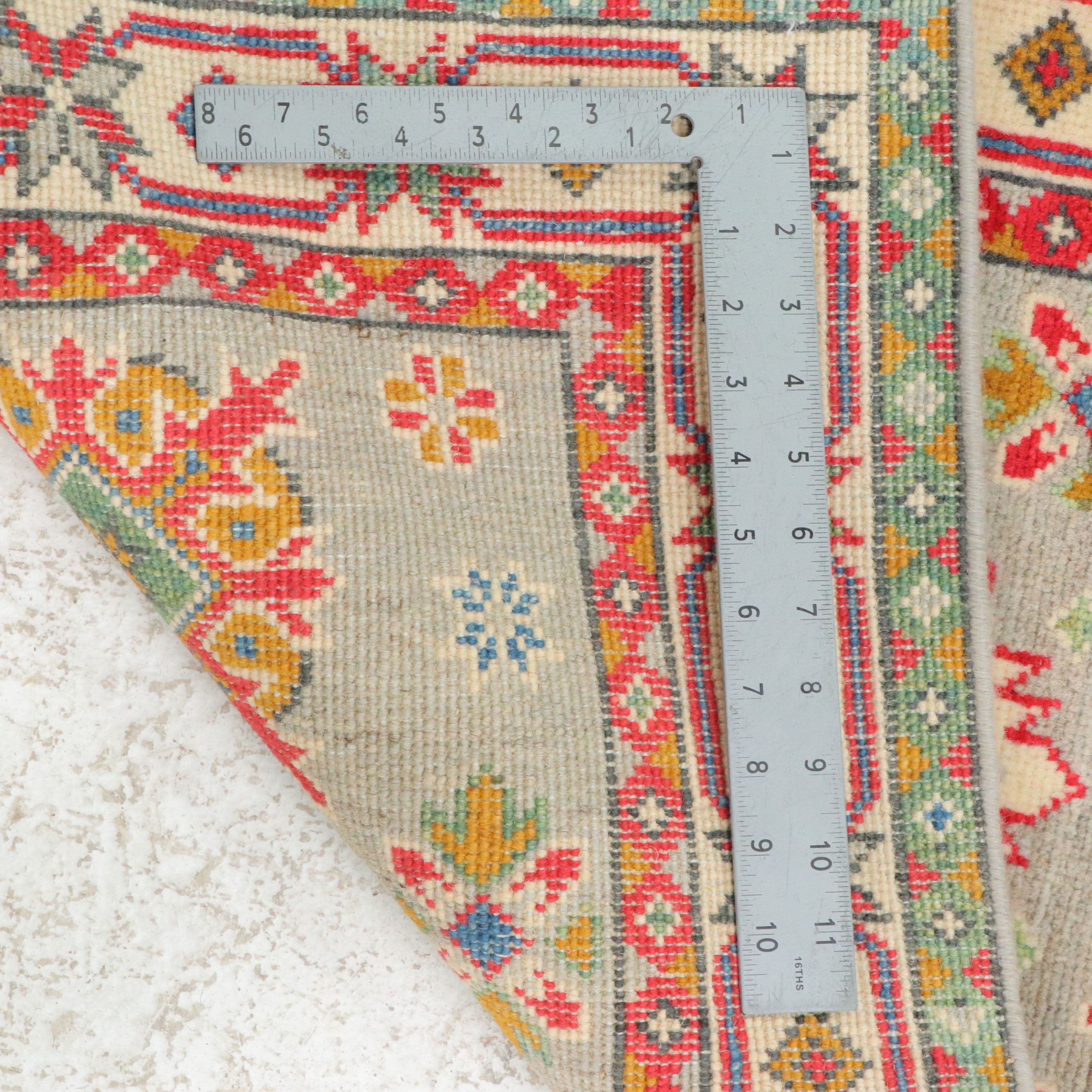 2'1 x 3' Hand-Knotted Afghan Kazak Accent Rug