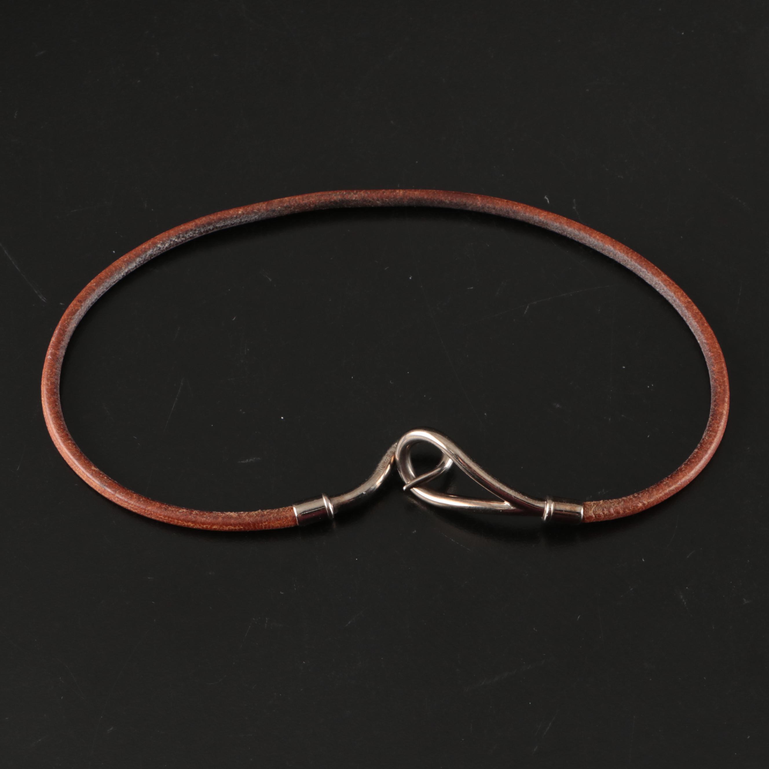Hermès Jumbo Hook Double Tour Leather Wrap Bracelet