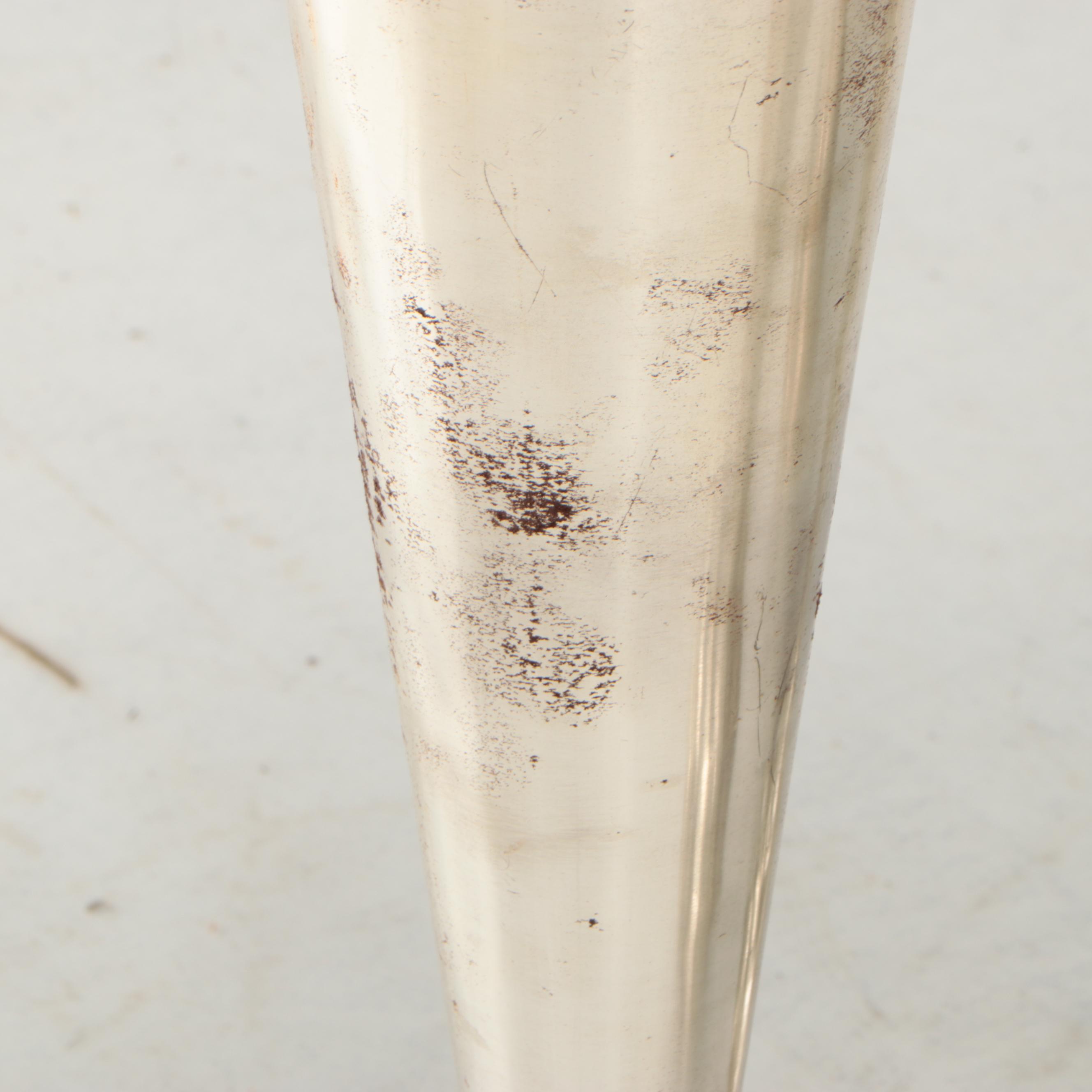 Tall Metal Trumpet Floor Vases