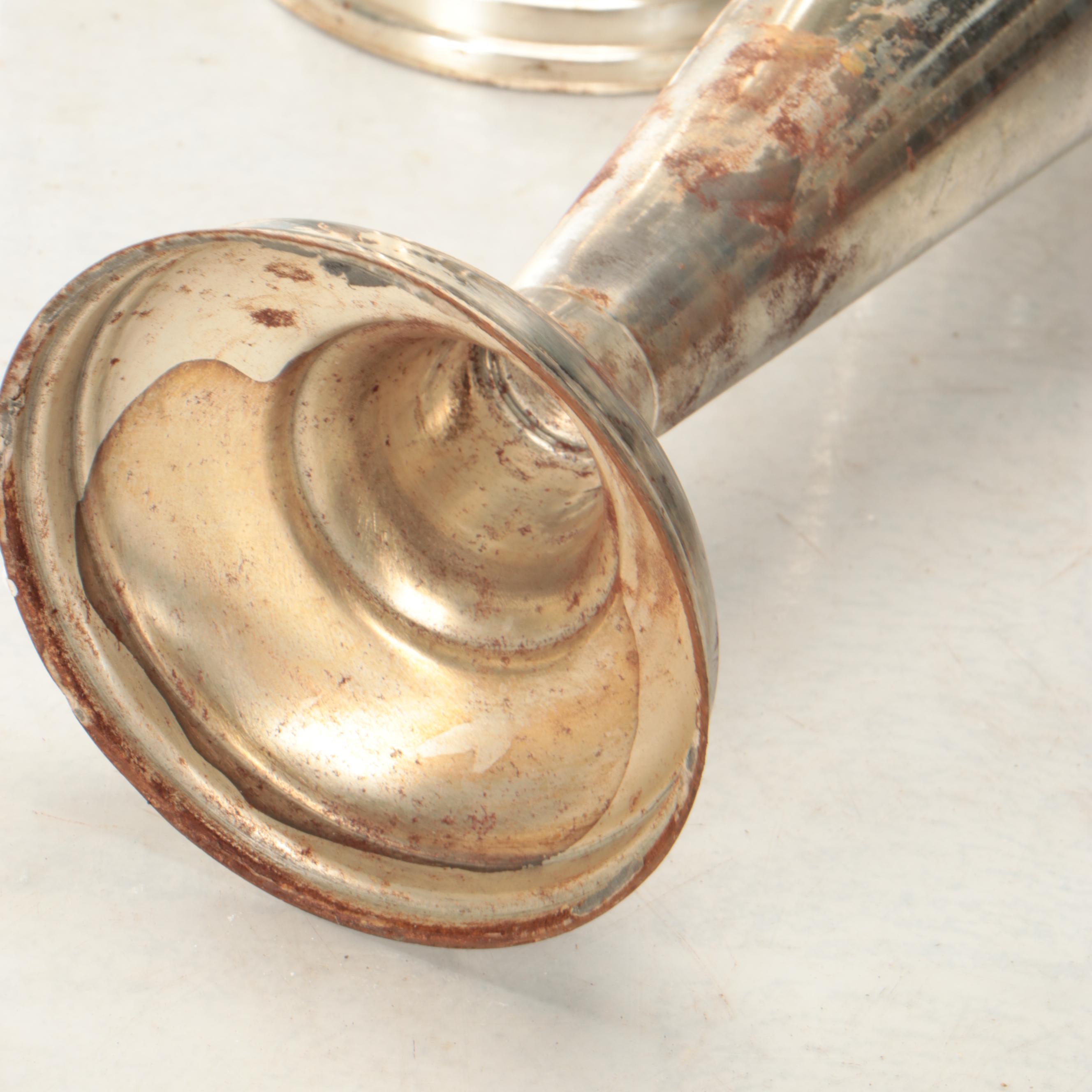 Tall Metal Trumpet Floor Vases