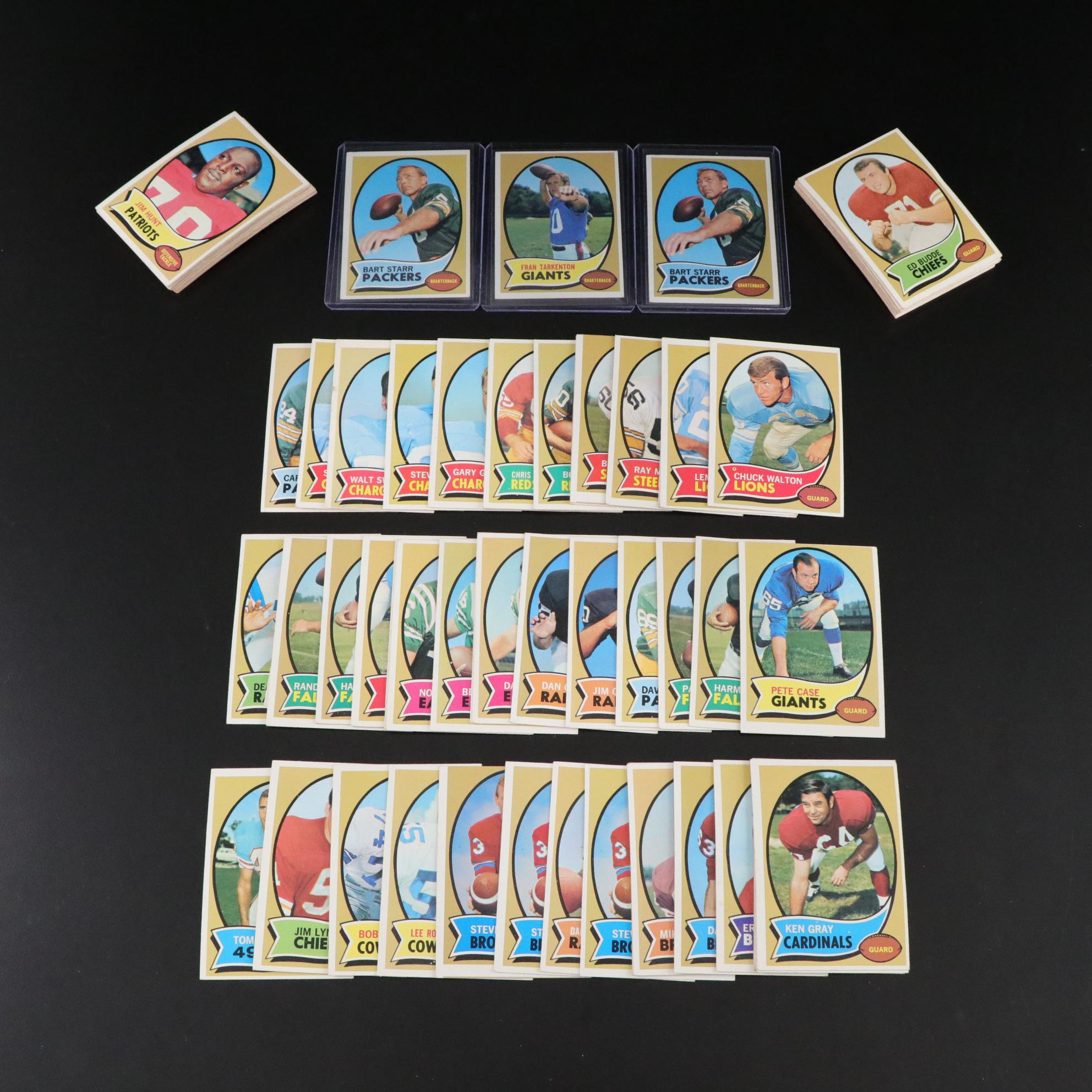 Bart Starr, Fran Tarkenton, and Other Topps Football Trading Cards