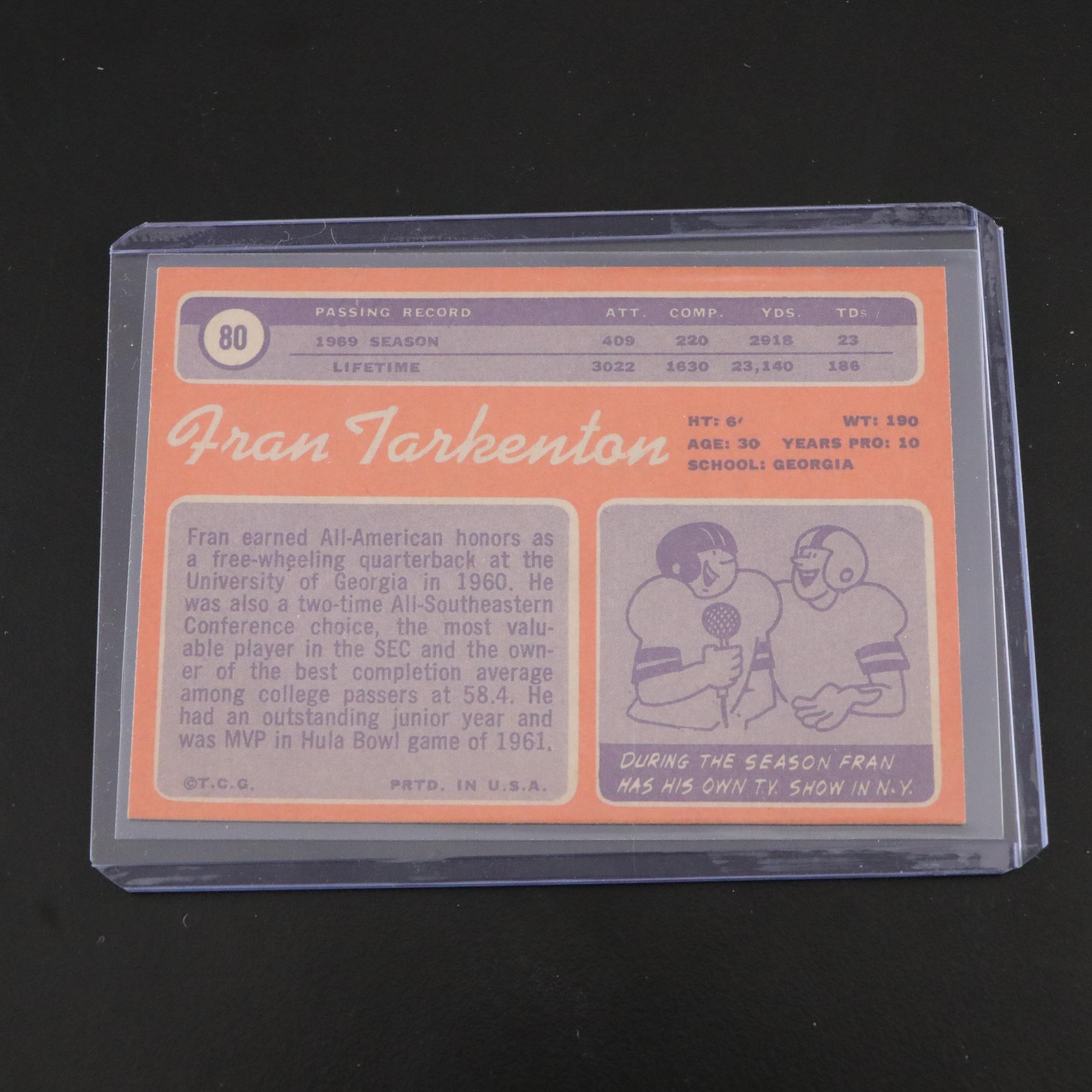 Bart Starr, Fran Tarkenton, and Other Topps Football Trading Cards