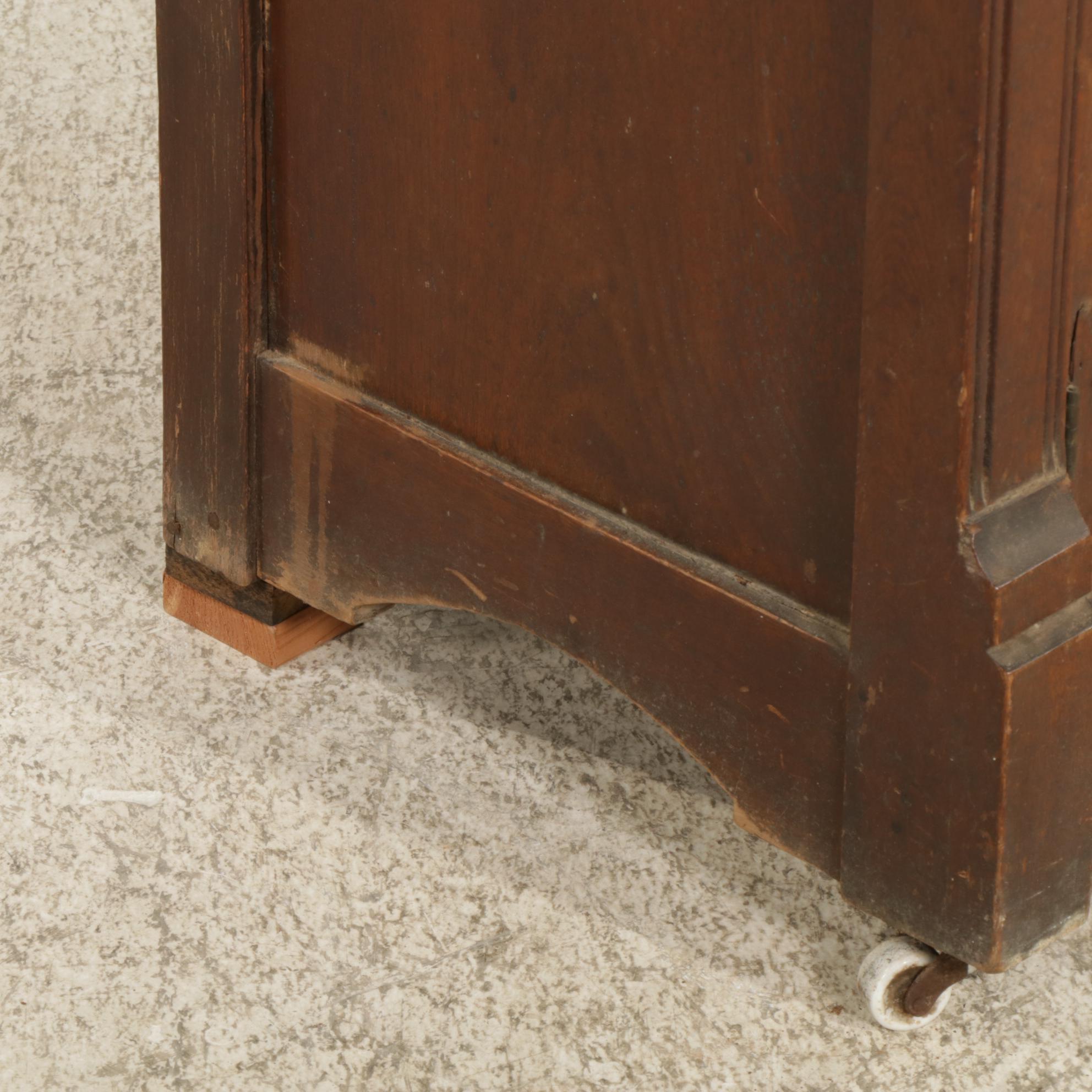American Aesthetic Walnut Washstand with Marble Top