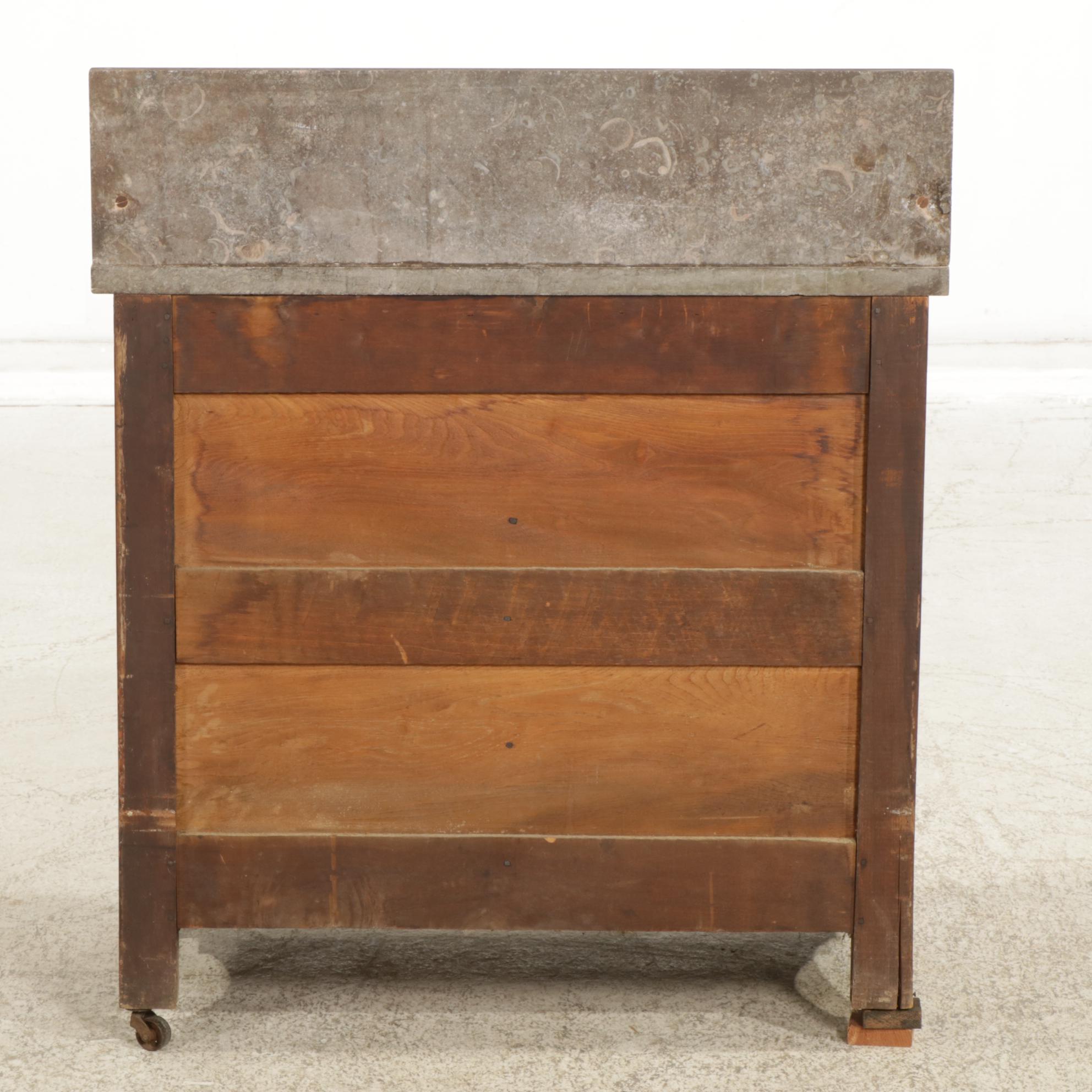 American Aesthetic Walnut Washstand with Marble Top