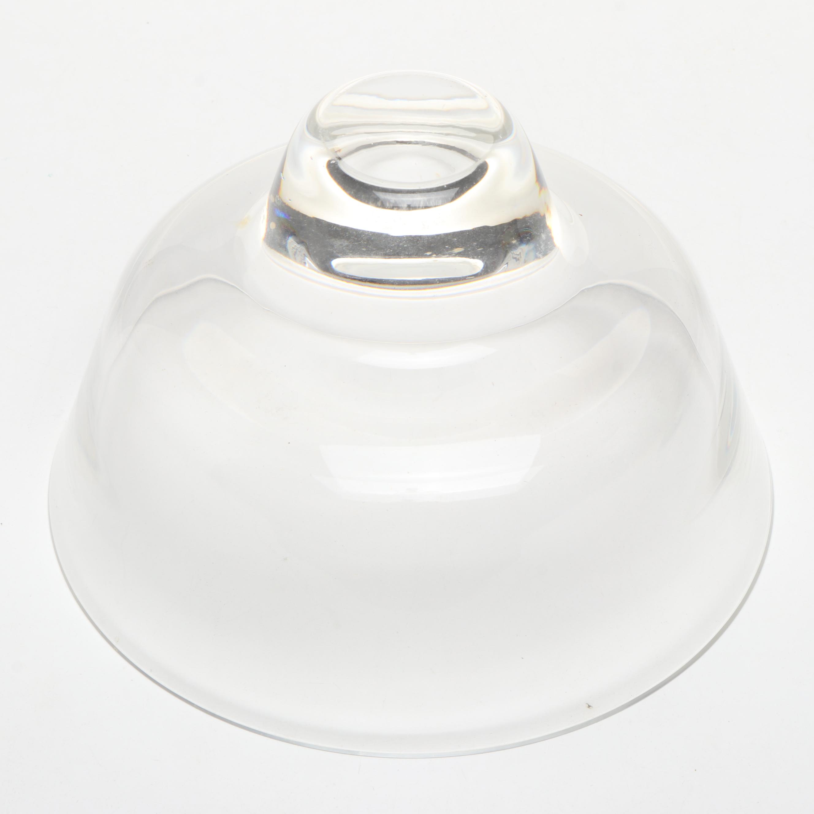 Roseville "Apple Blossom" Ceramic Bud Vase with Crystal Bowl