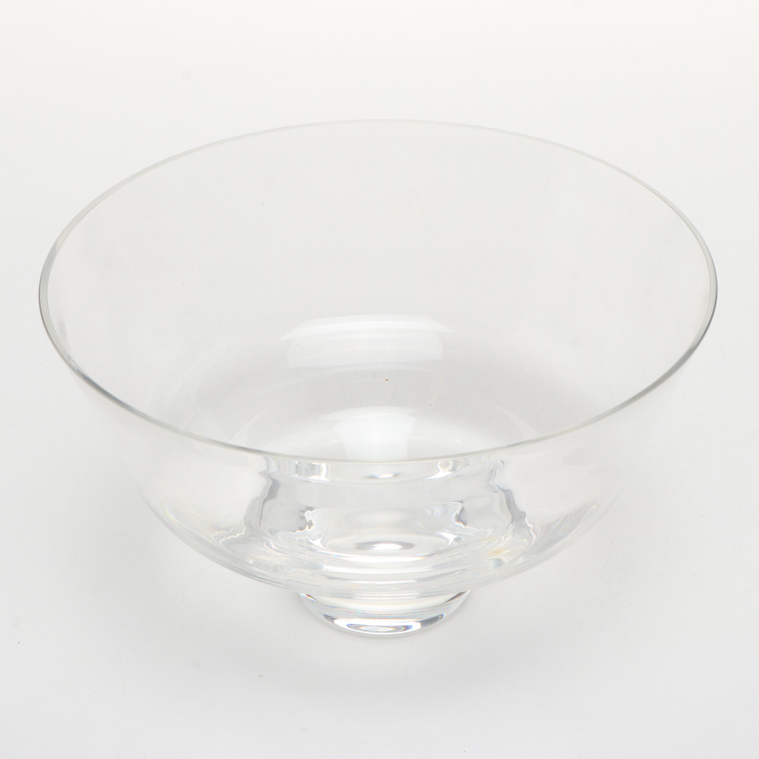 Roseville "Apple Blossom" Ceramic Bud Vase with Crystal Bowl