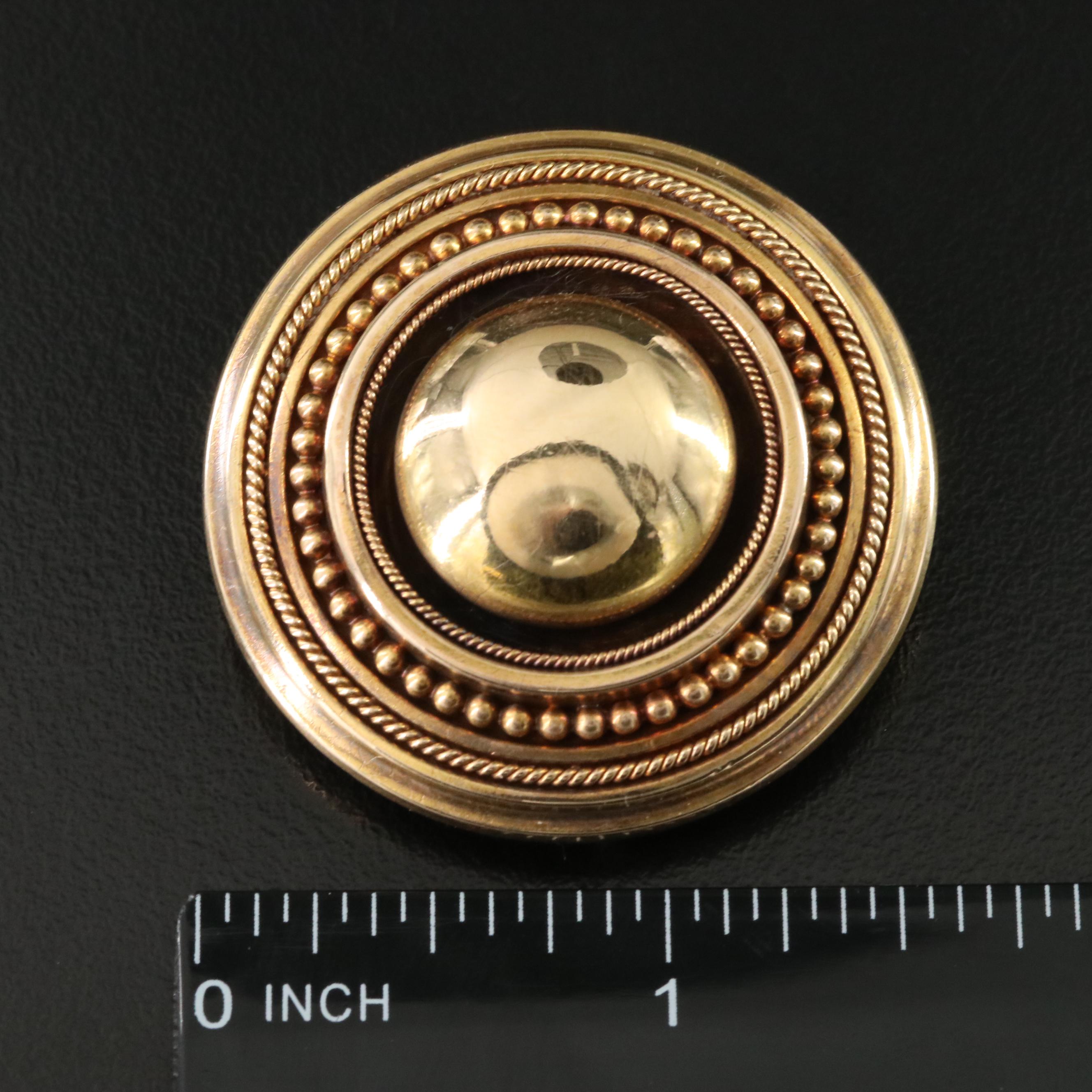 Victorian Mourning 14K Locket Converter Brooch with Box