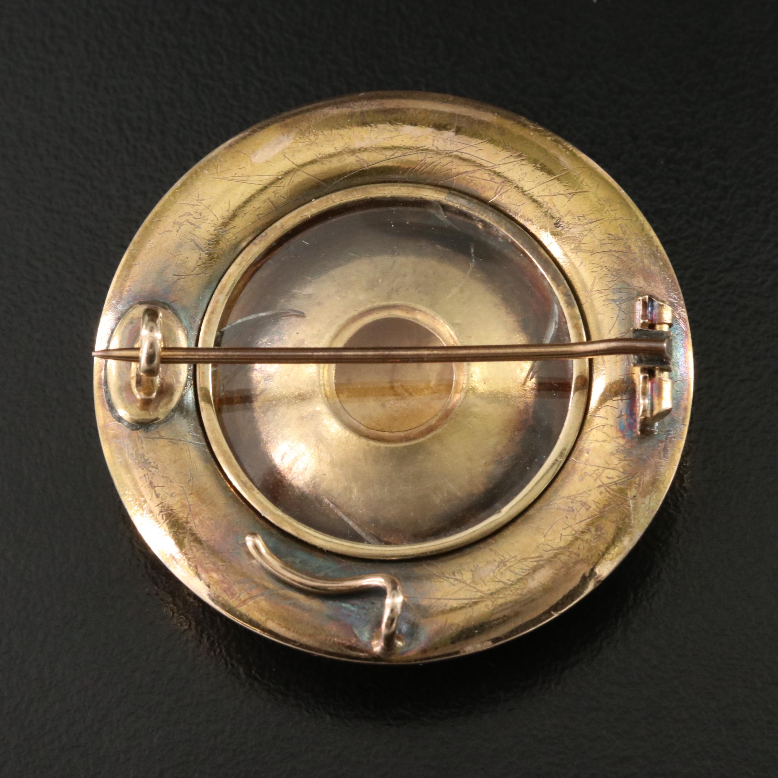 Victorian Mourning 14K Locket Converter Brooch with Box