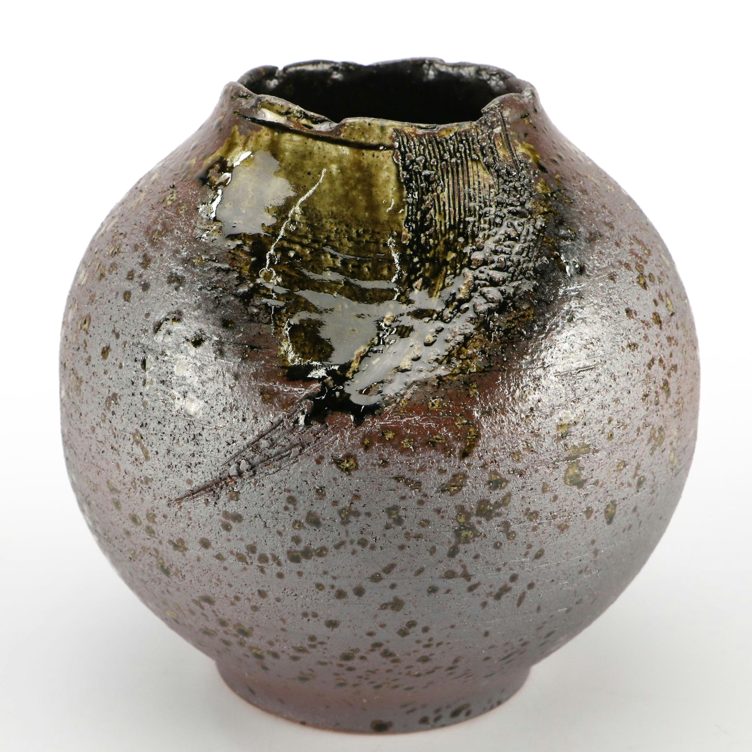 Matsu Zakaya Japanese Shigaraki Ware Vase with Presentation Box