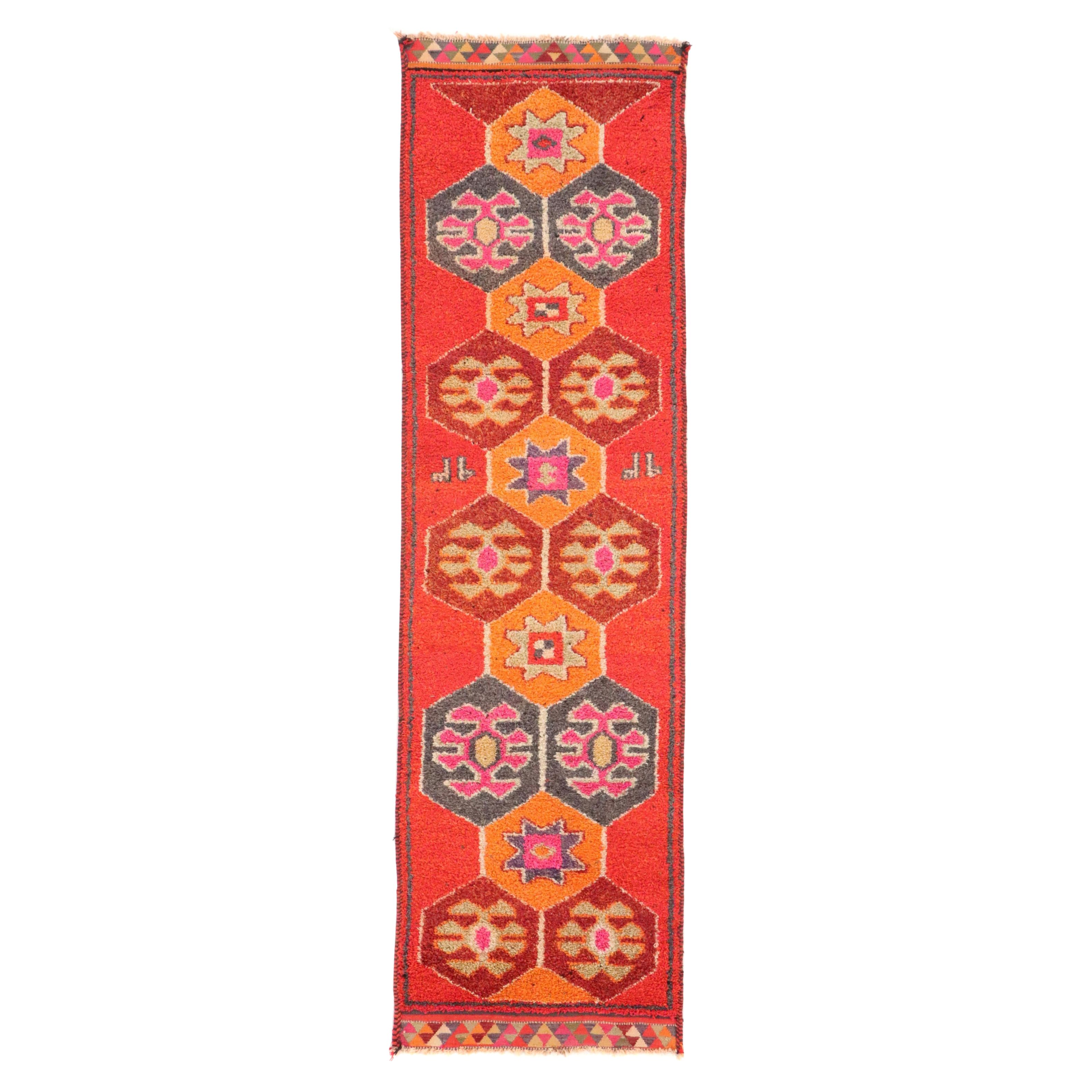 3'4 x 11'7 Hand-Knotted Moroccan Berber Carpet Runner Long Rug