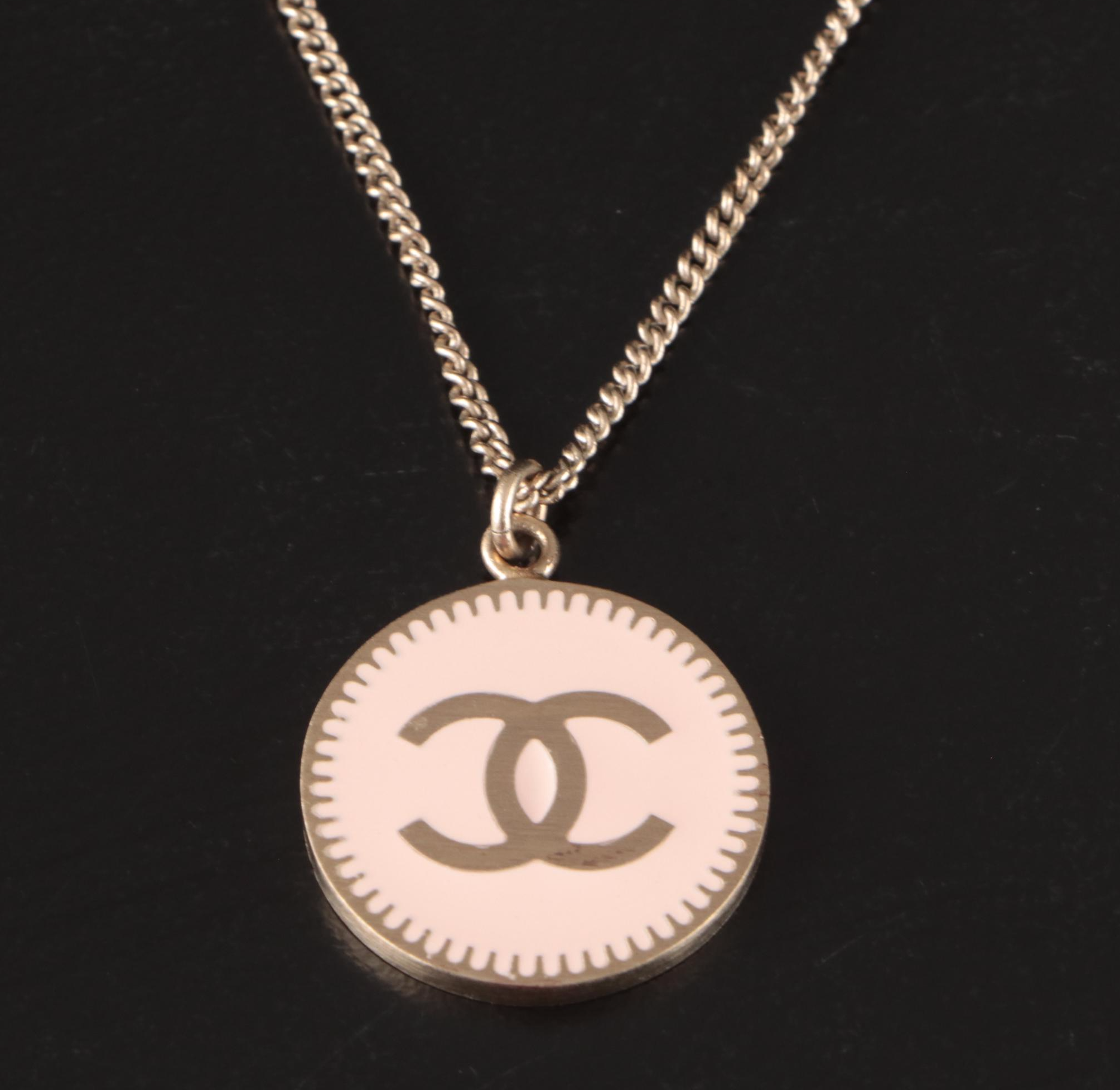 Chanel CC Enamel Pendant Necklace