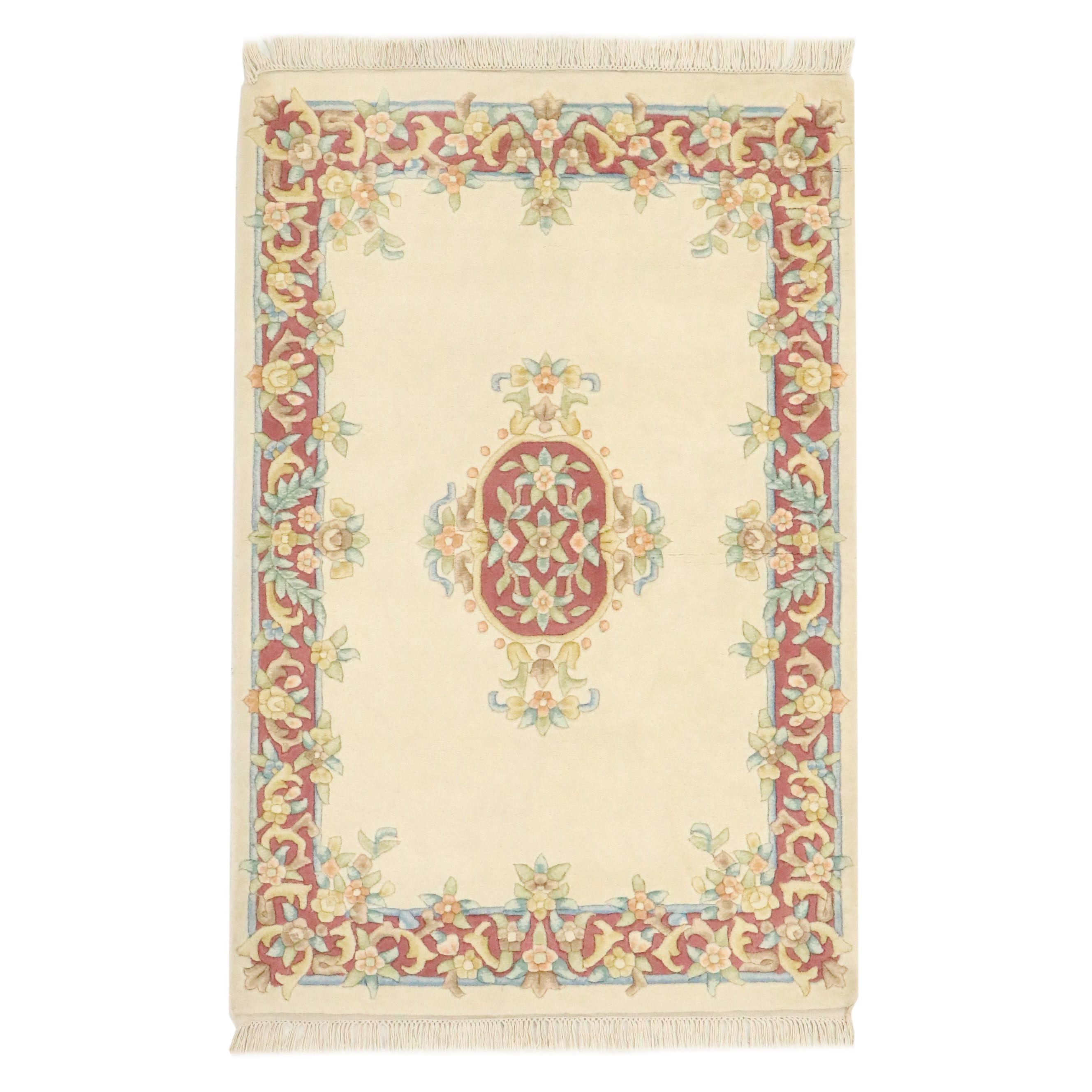 4' x 6'5 Hand-Knotted and Carved Chinese Peking Style Area Rug