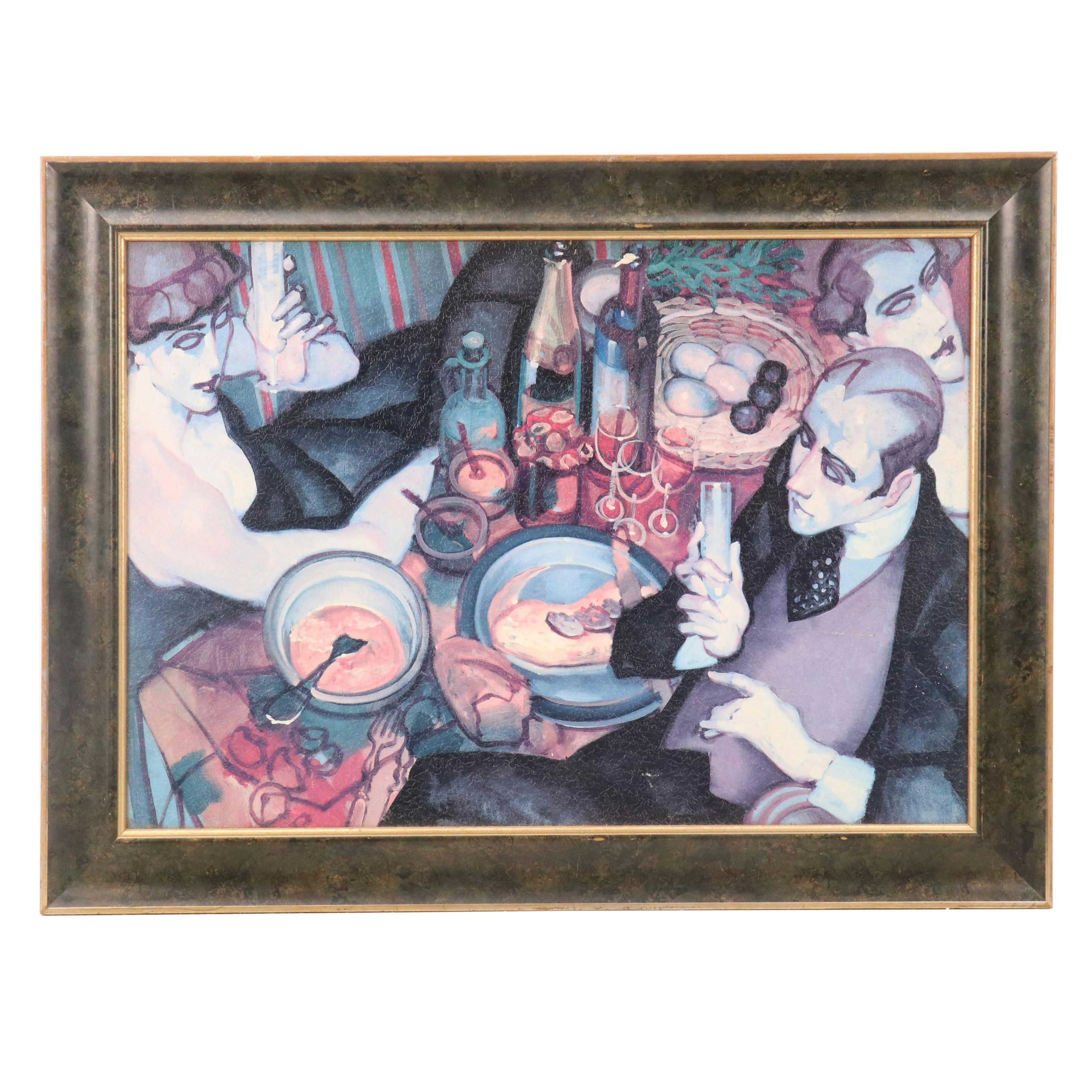 Embellished Offset Lithograph After Juarez Machado "Omelette and Truffles"