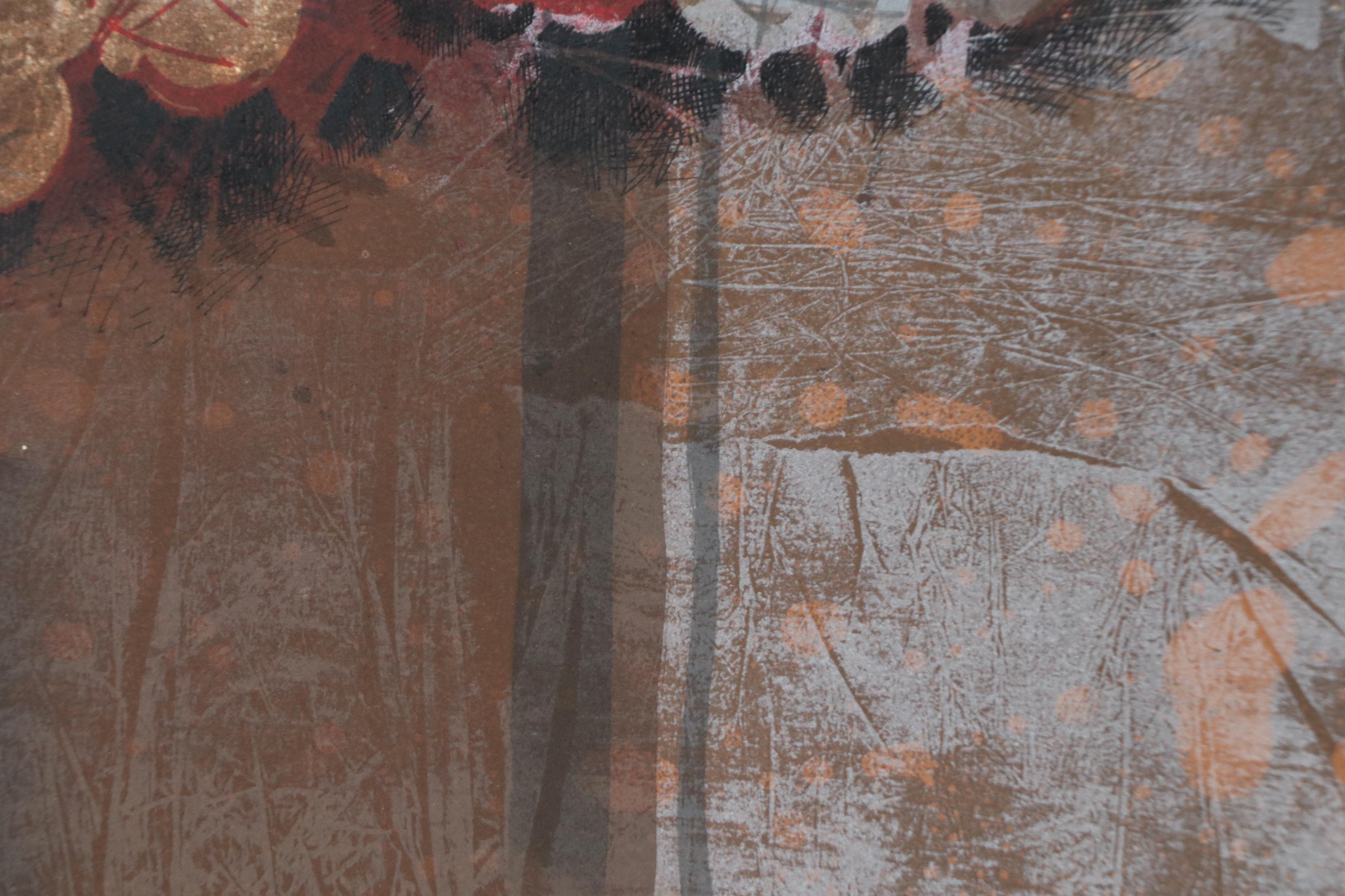 Àlvar Suñol Munoz-Ramos Color Lithograph "The Village in the Night"