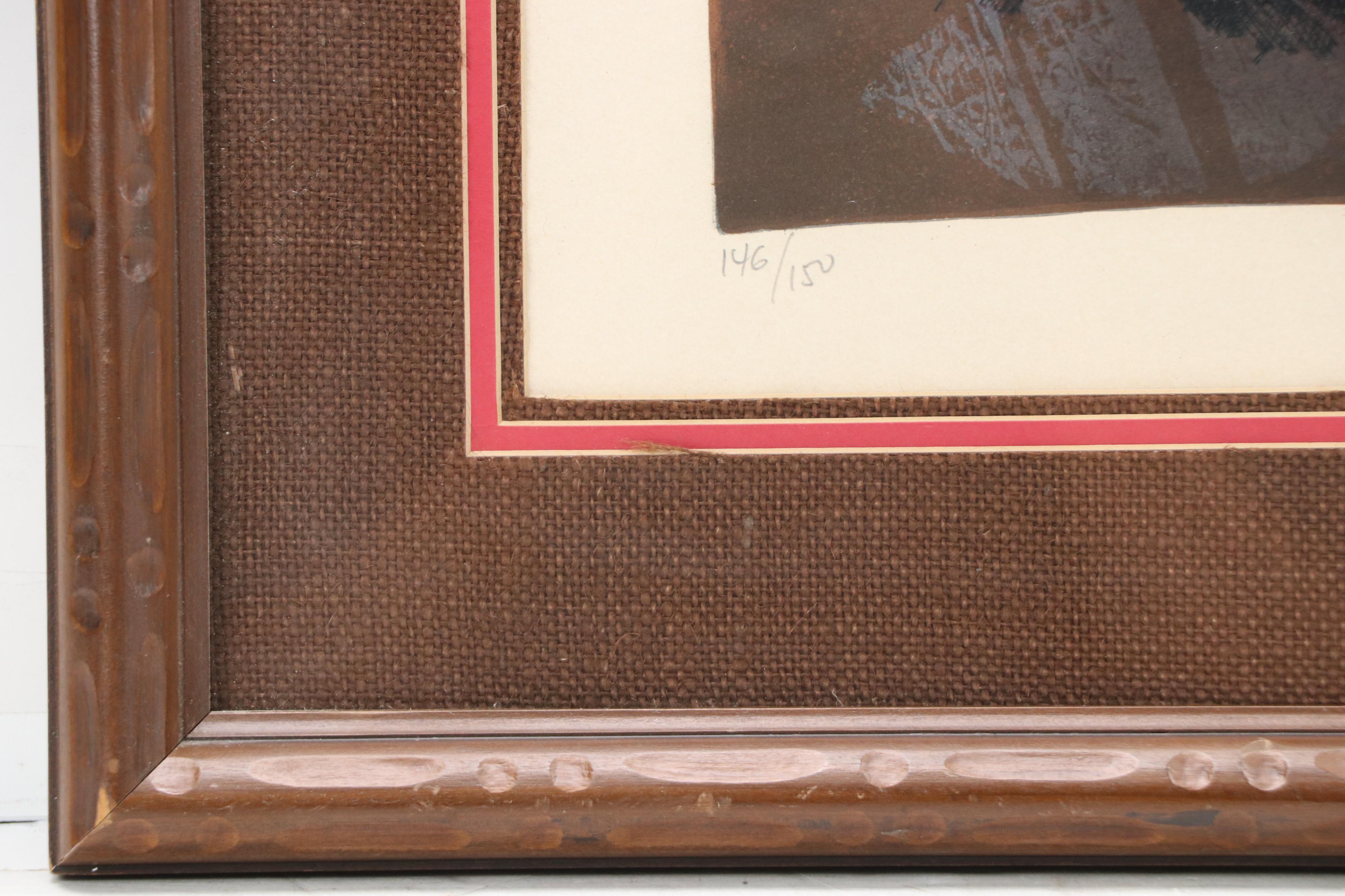 Àlvar Suñol Munoz-Ramos Color Lithograph "The Village in the Night"