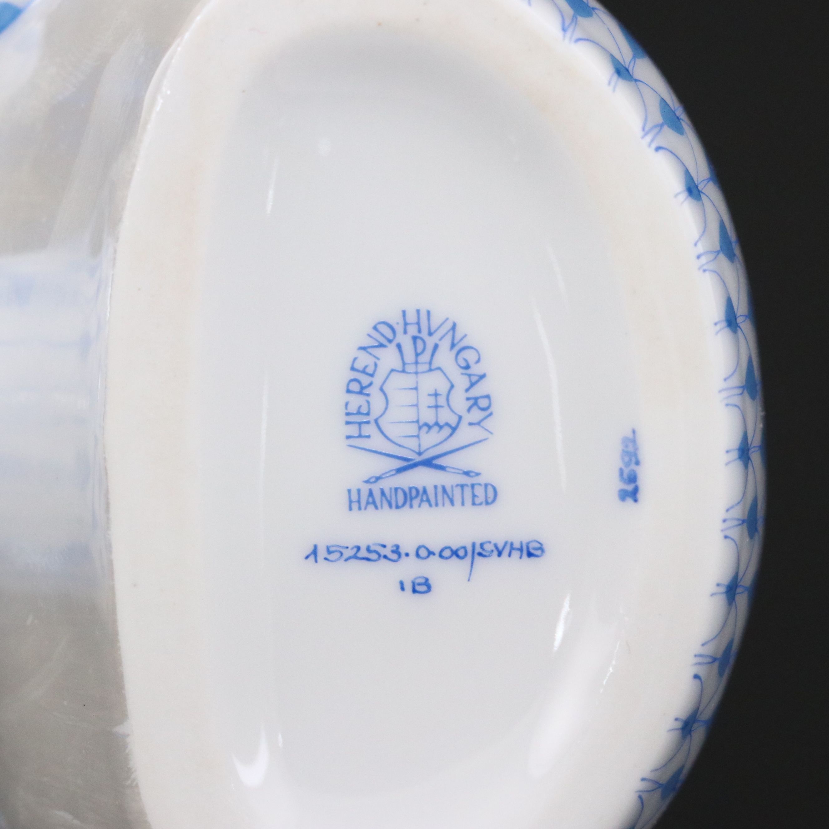 Herend Blue Fishnet with Gold "Nautilus Shell" Porcelain Figurine