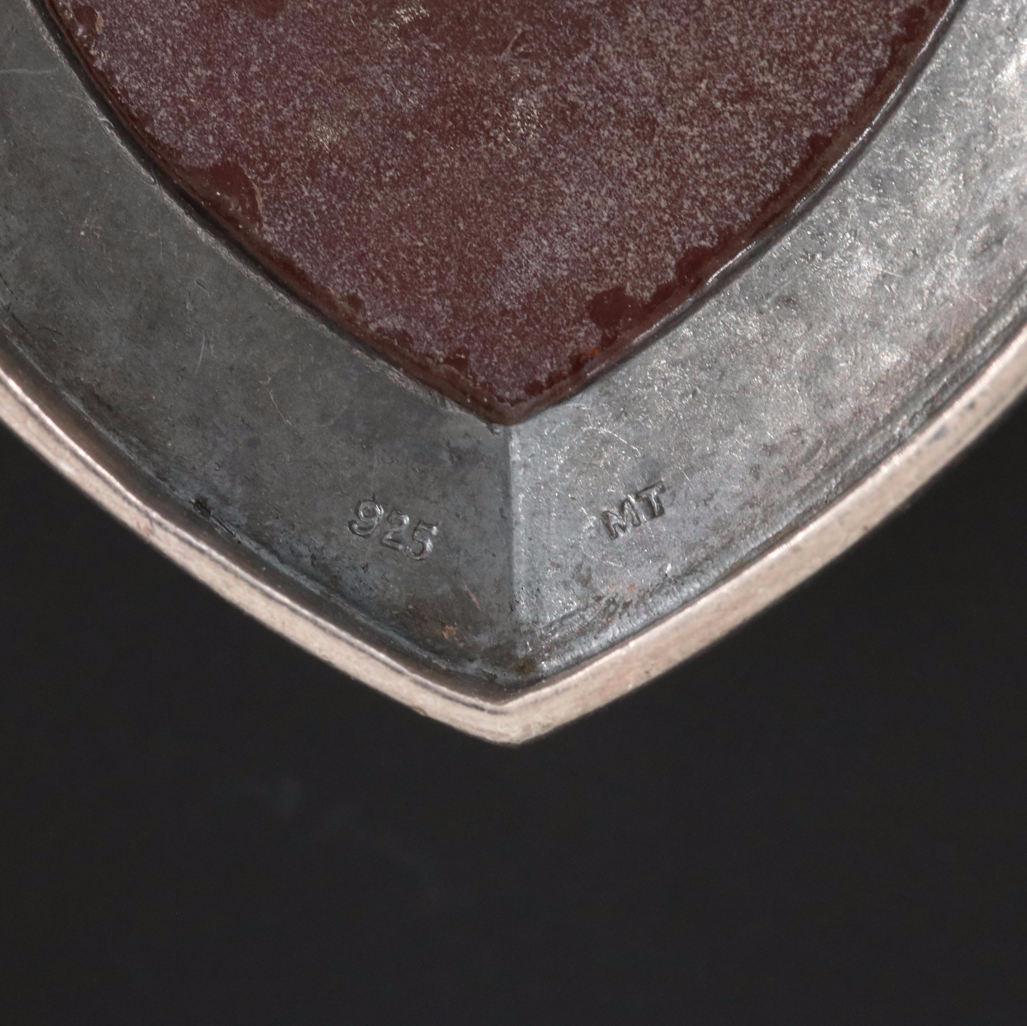 Sterling Sard and Marcasite Heart Pendant