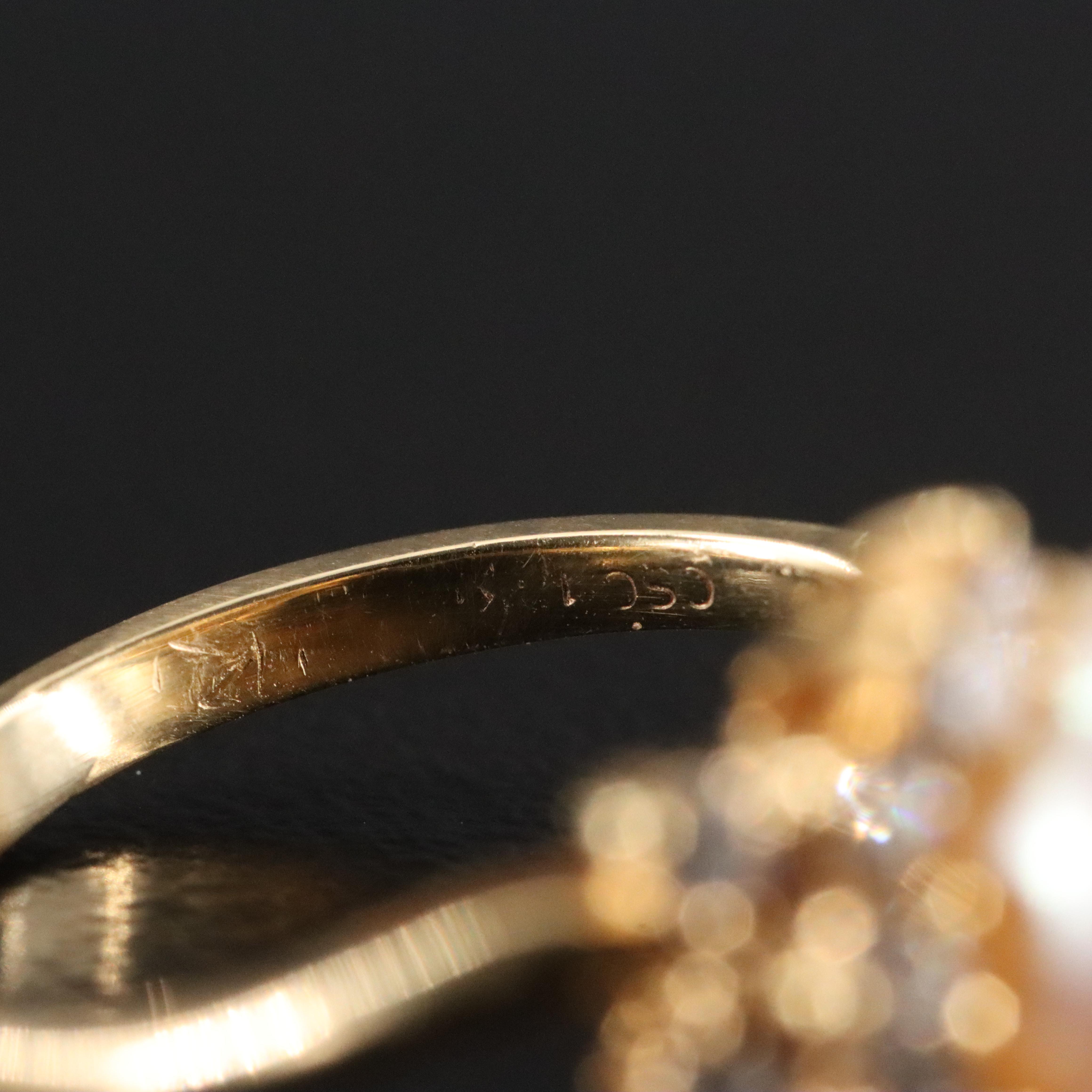 18K Pearl and Diamond Ring