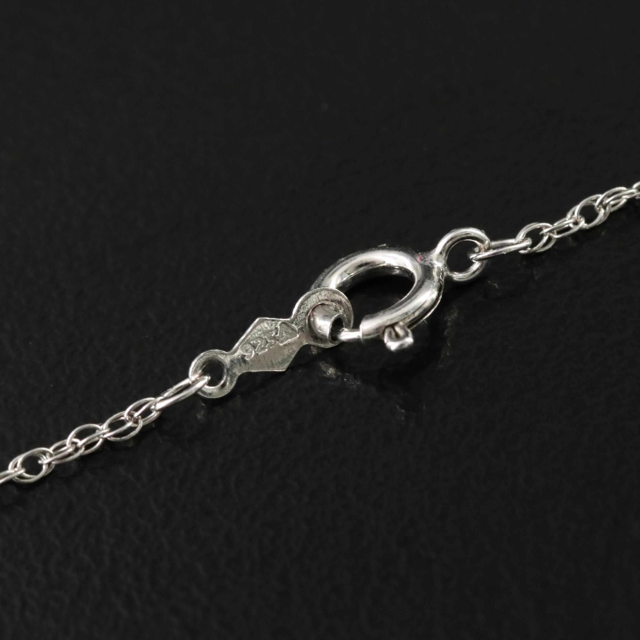 Sterling Prasiolite, White Sapphire and Tsavorite Pendant Necklace