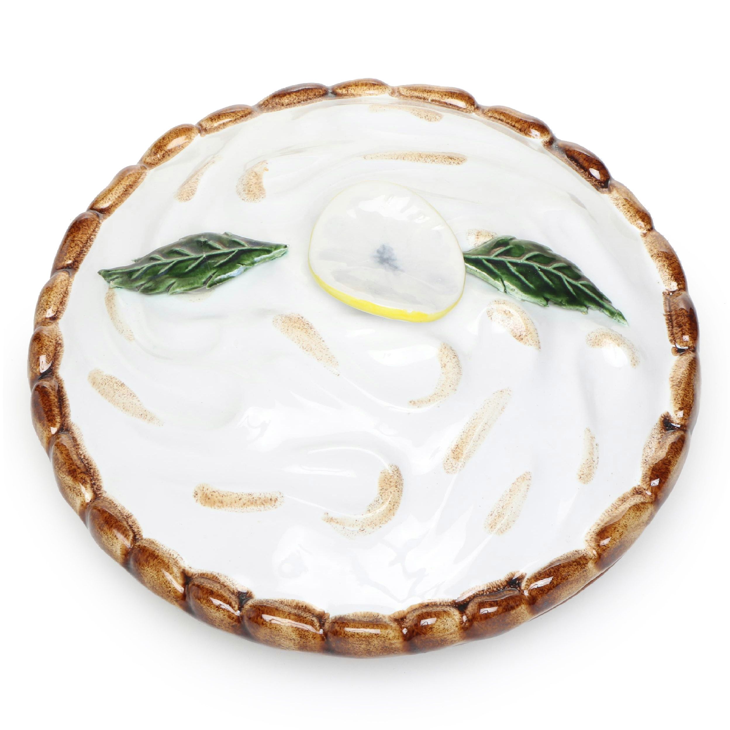 Lemon Meringue Style Ceramic Lidded Pie Keeper