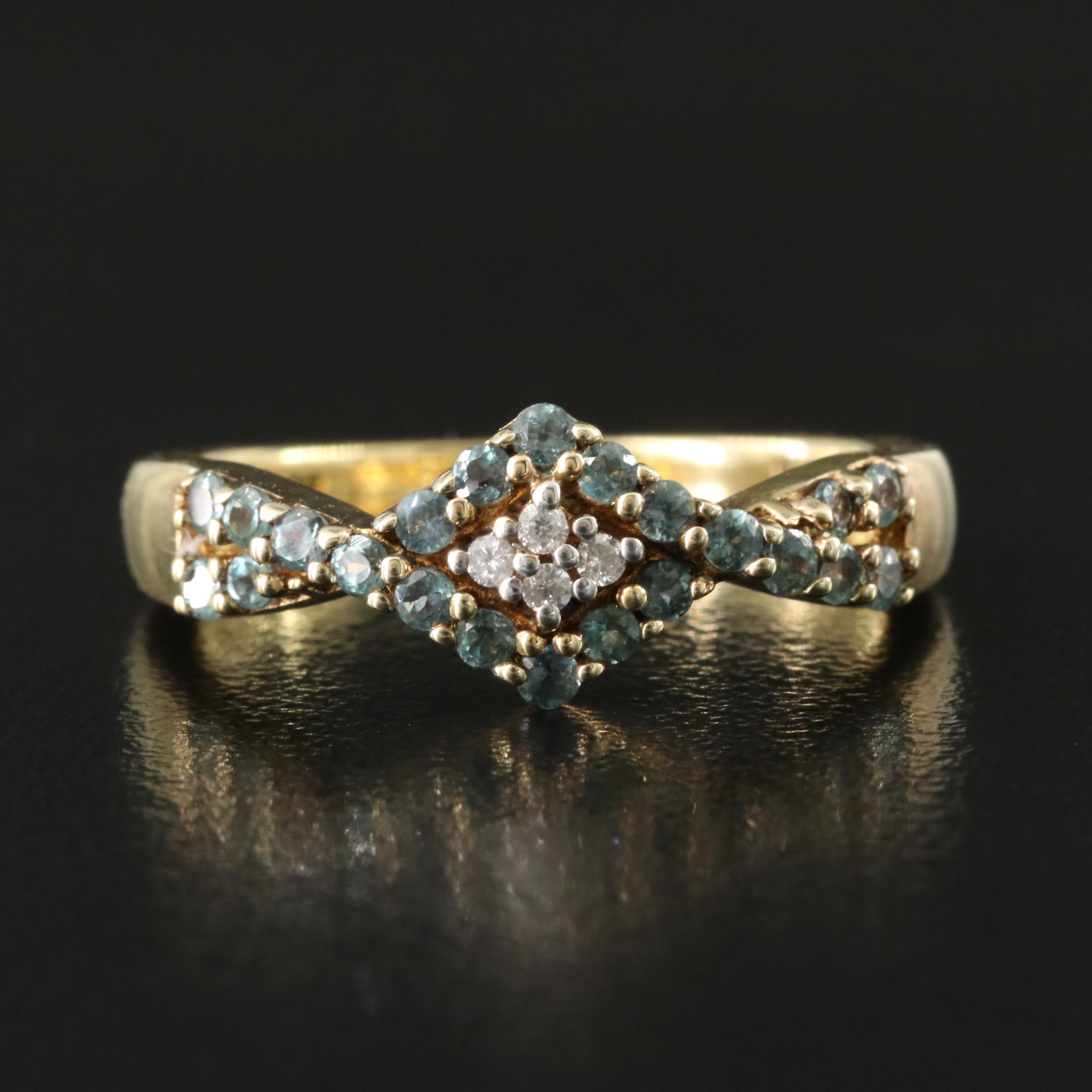 Sterling Alexandrite and Diamond Ring