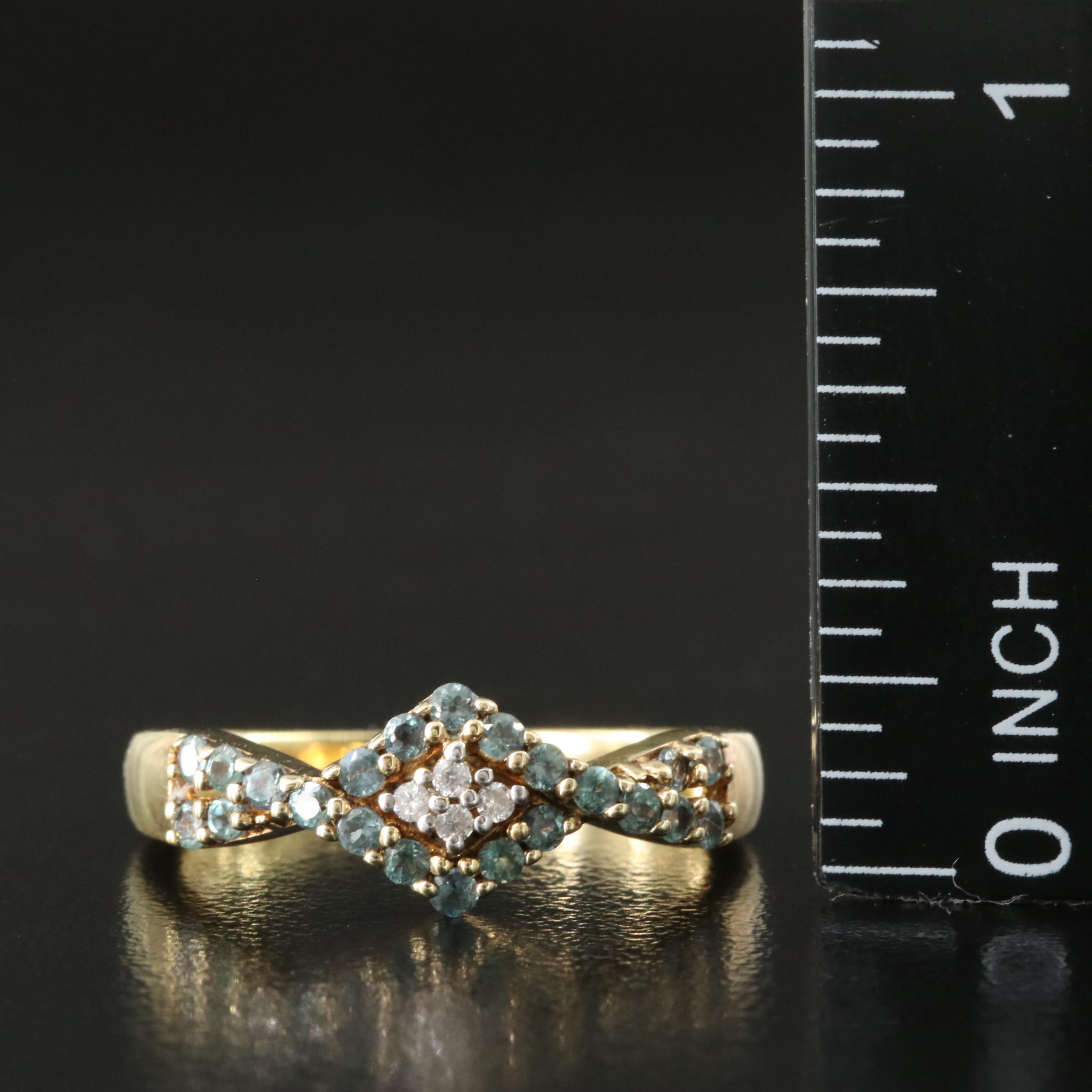 Sterling Alexandrite and Diamond Ring