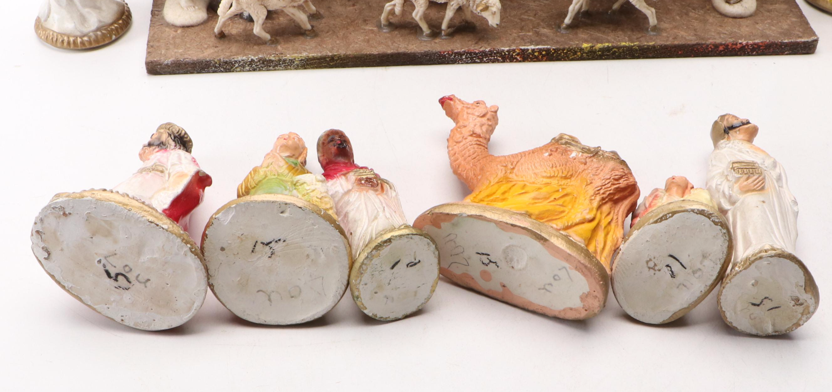 Gilt Porcelain Madonna and Child with Nativity Collection