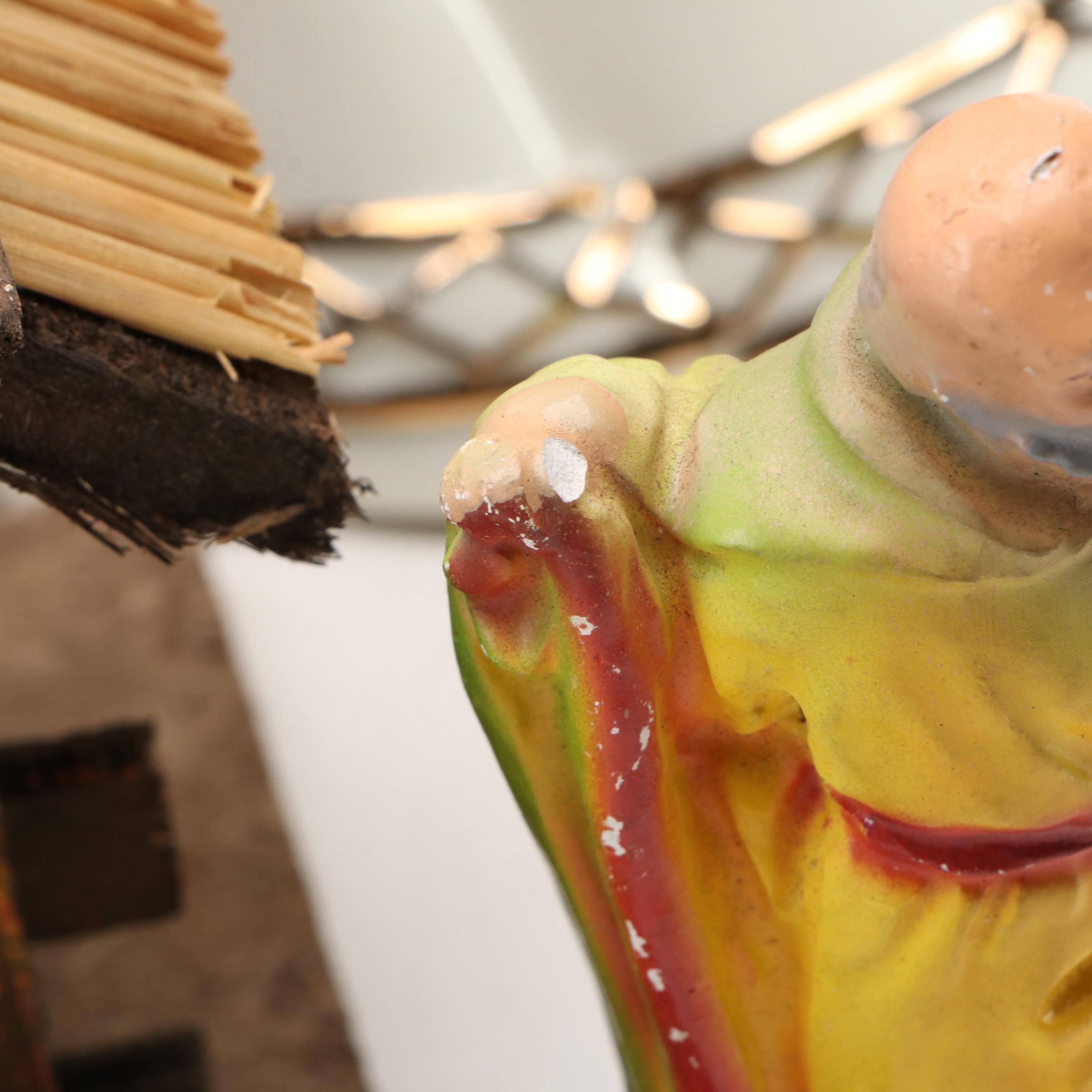 Gilt Porcelain Madonna and Child with Nativity Collection