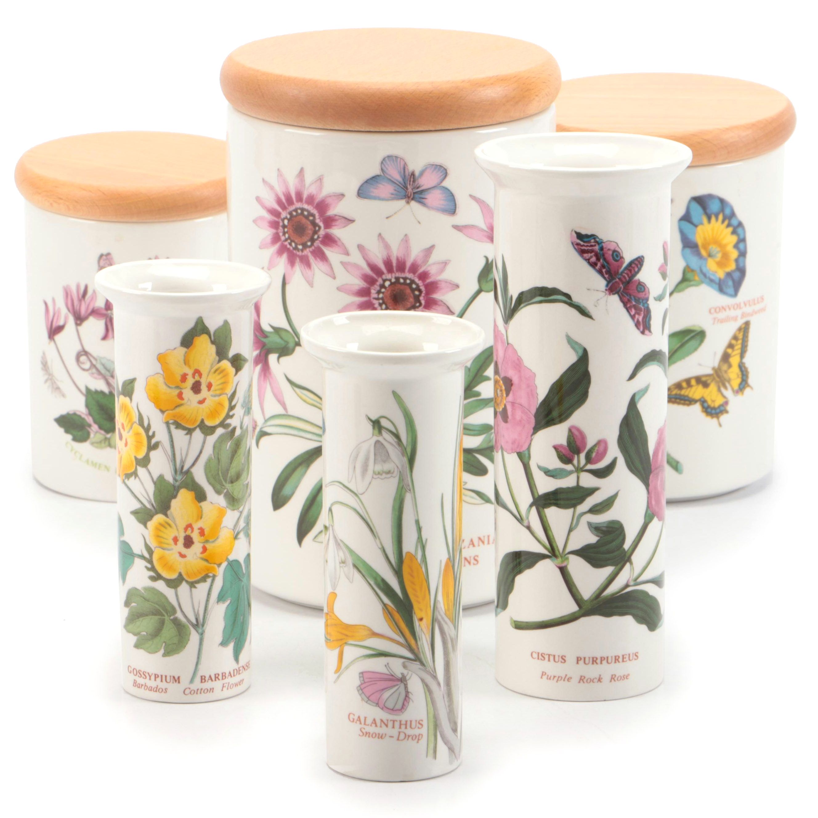 Portmeirion "Botanic Garden" Canister Set with Vases