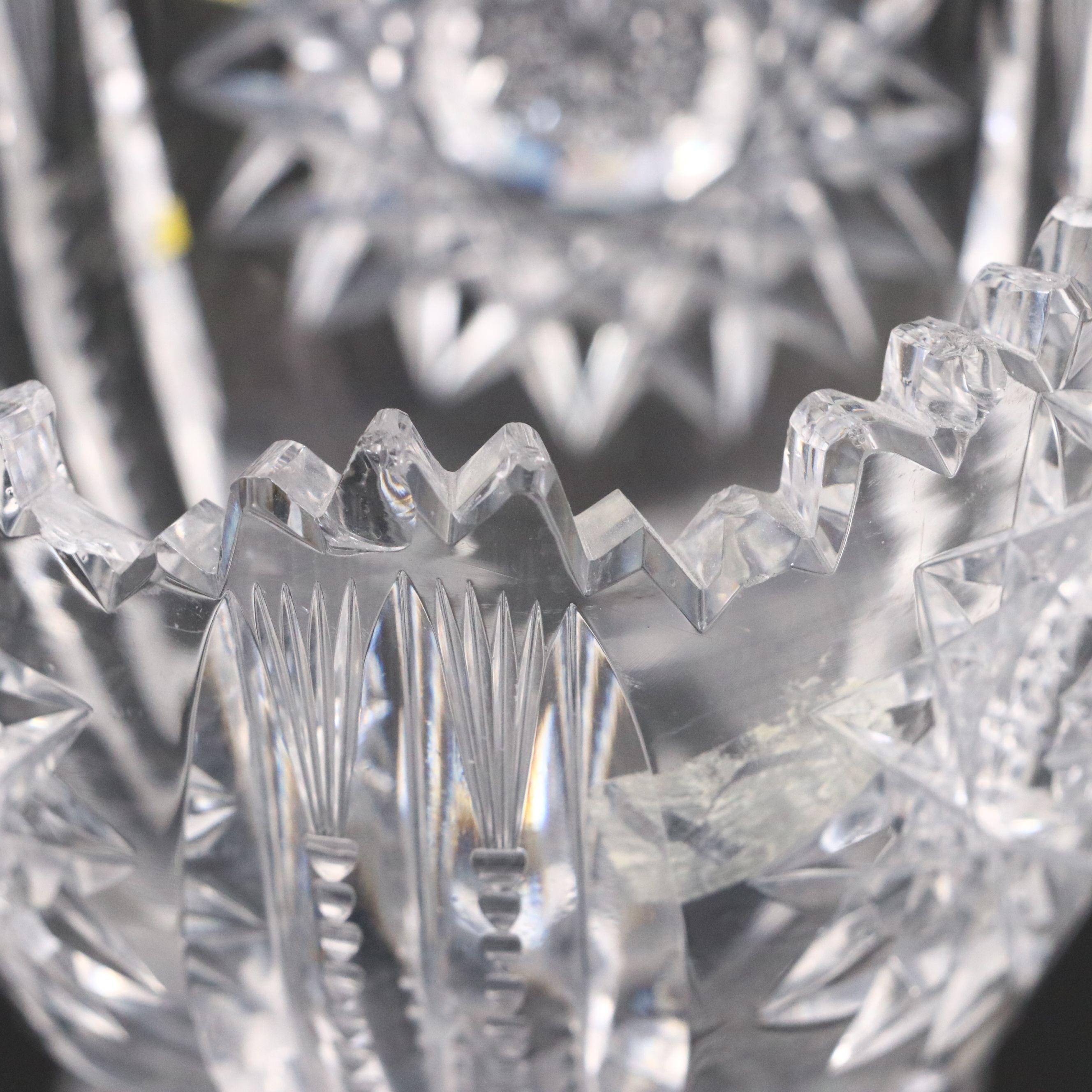 American Brilliant Cut Glass Corset Vase and Pitcher, 20th Century