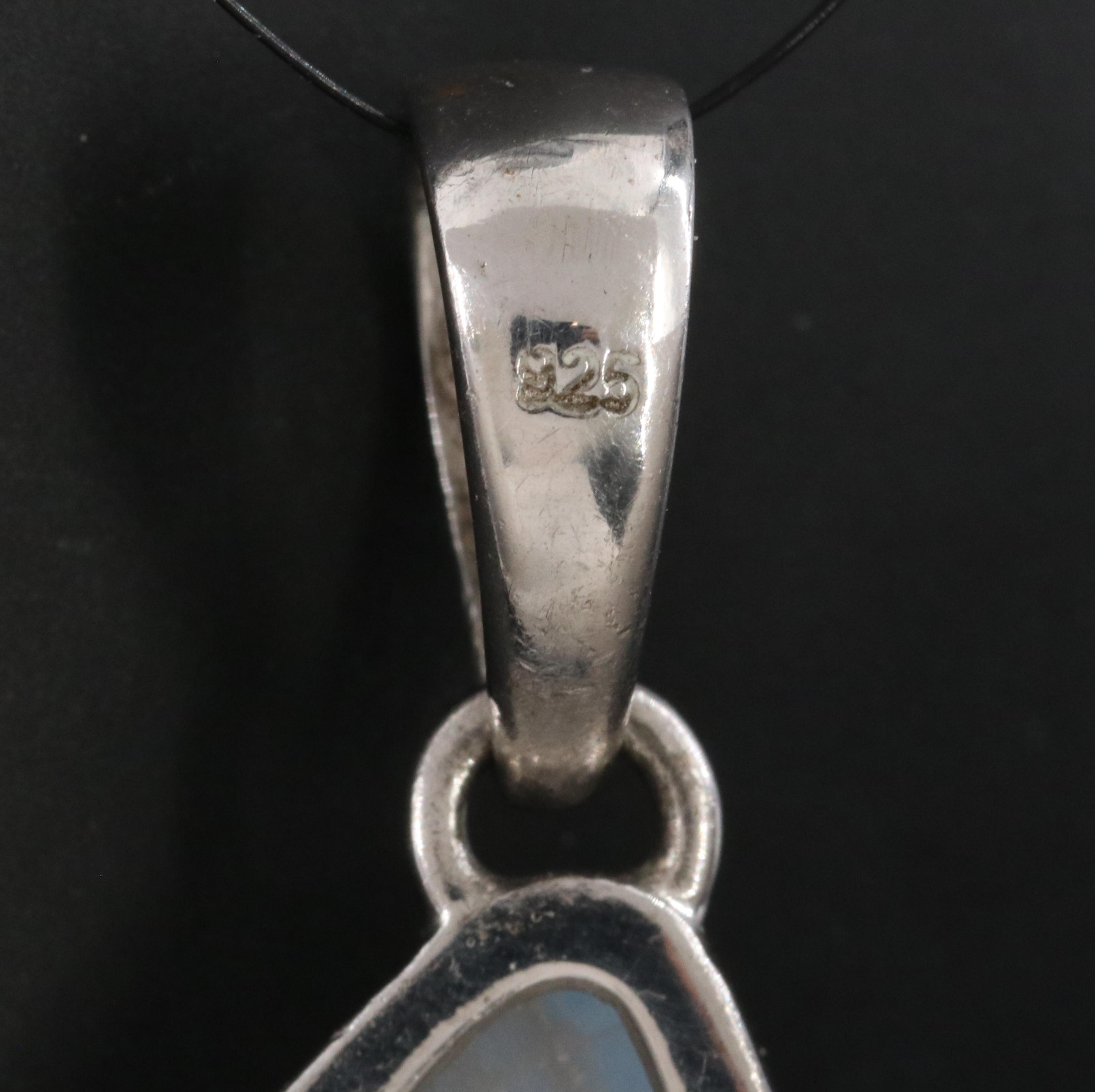 Sterling Rainbow Moonstone Pendant