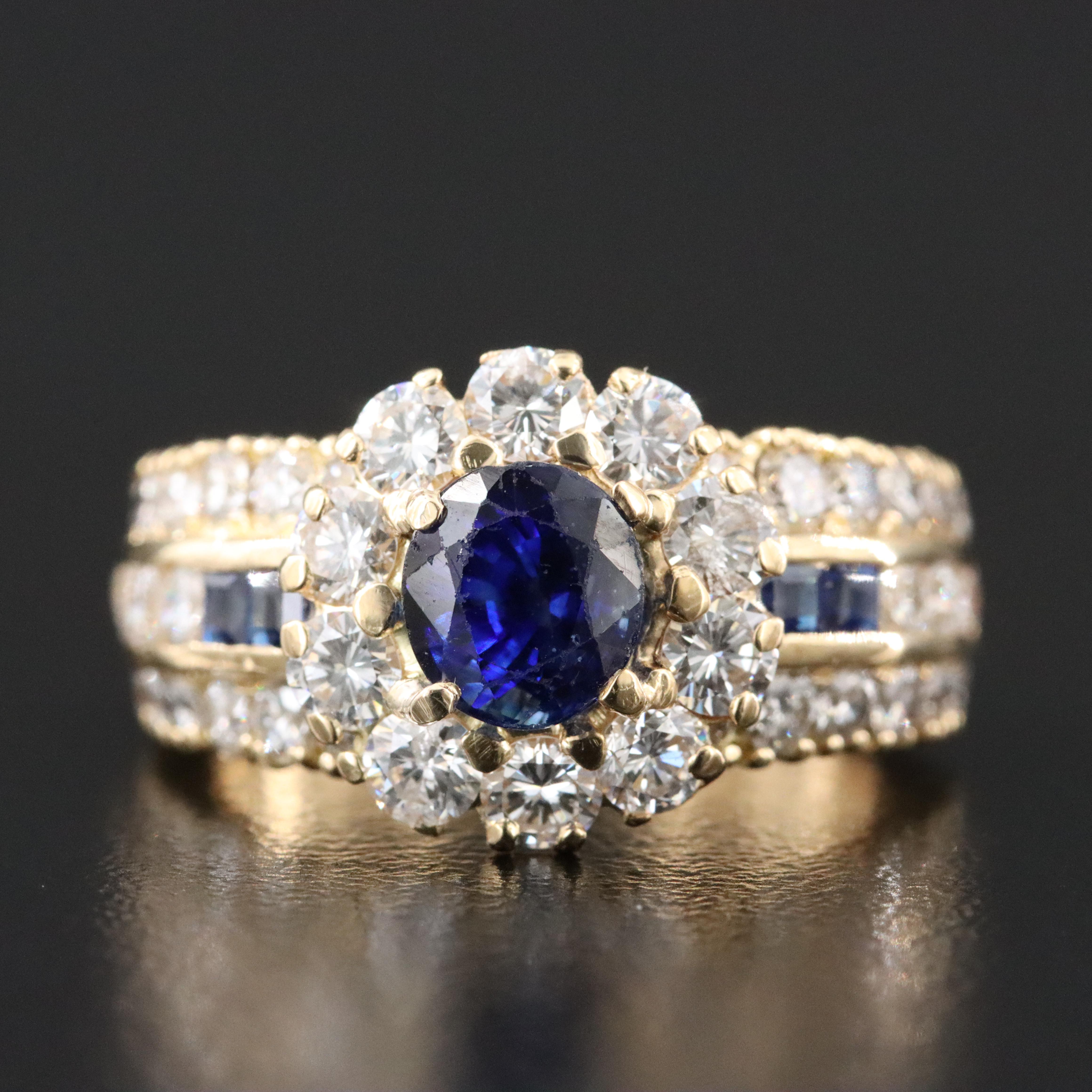 18K Sapphire and Diamond Ring