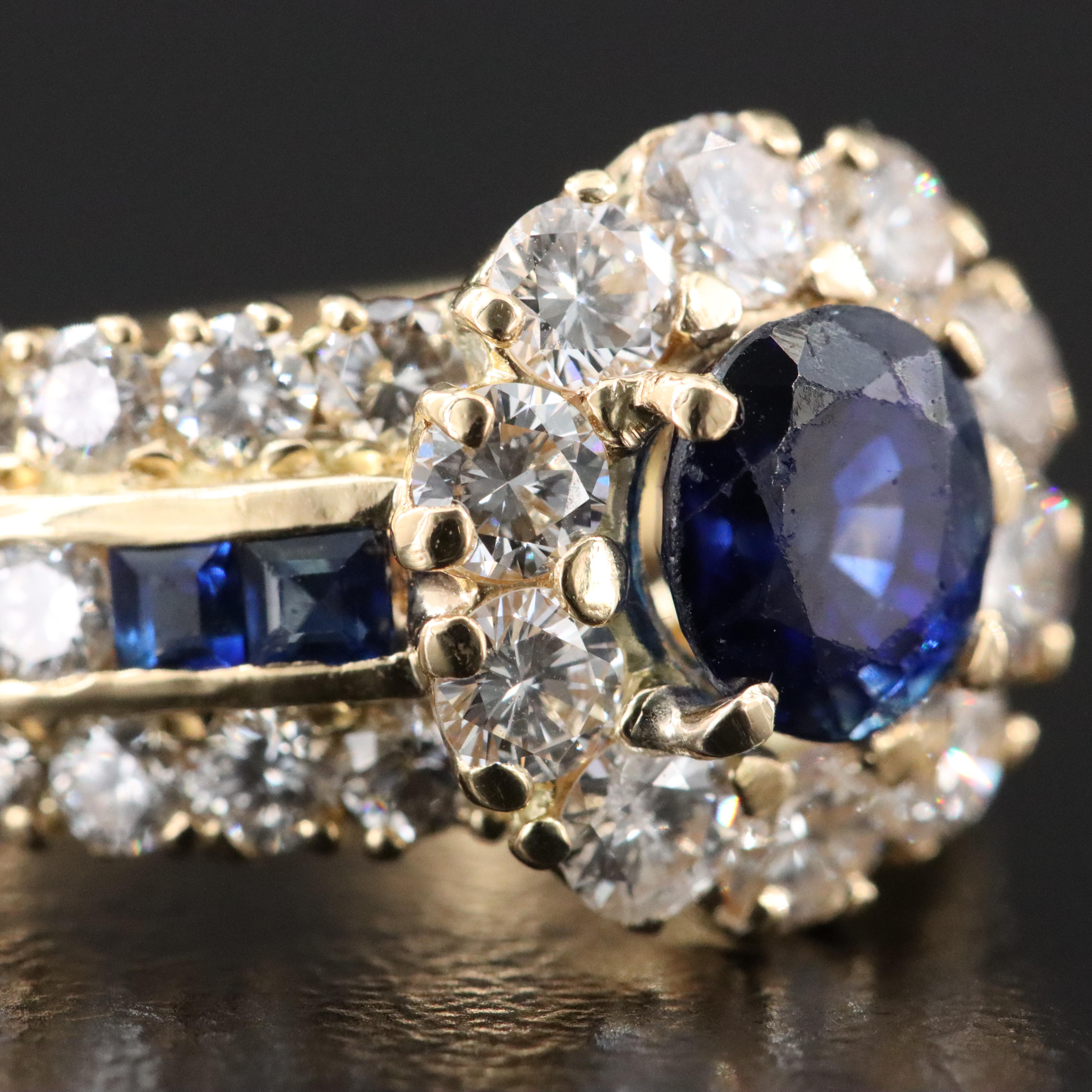 18K Sapphire and Diamond Ring