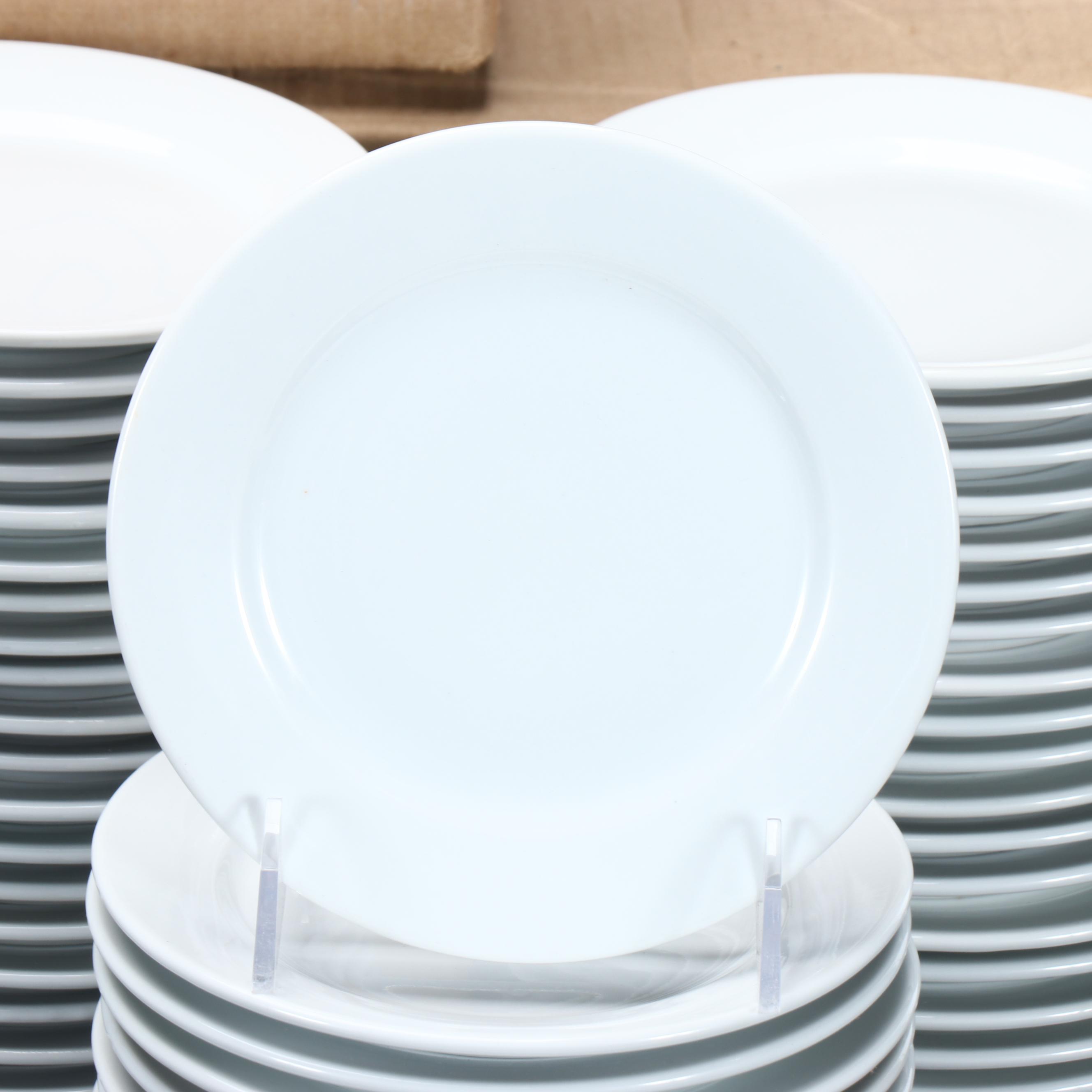 Vertex White Ceramic Bread and Butter Plates