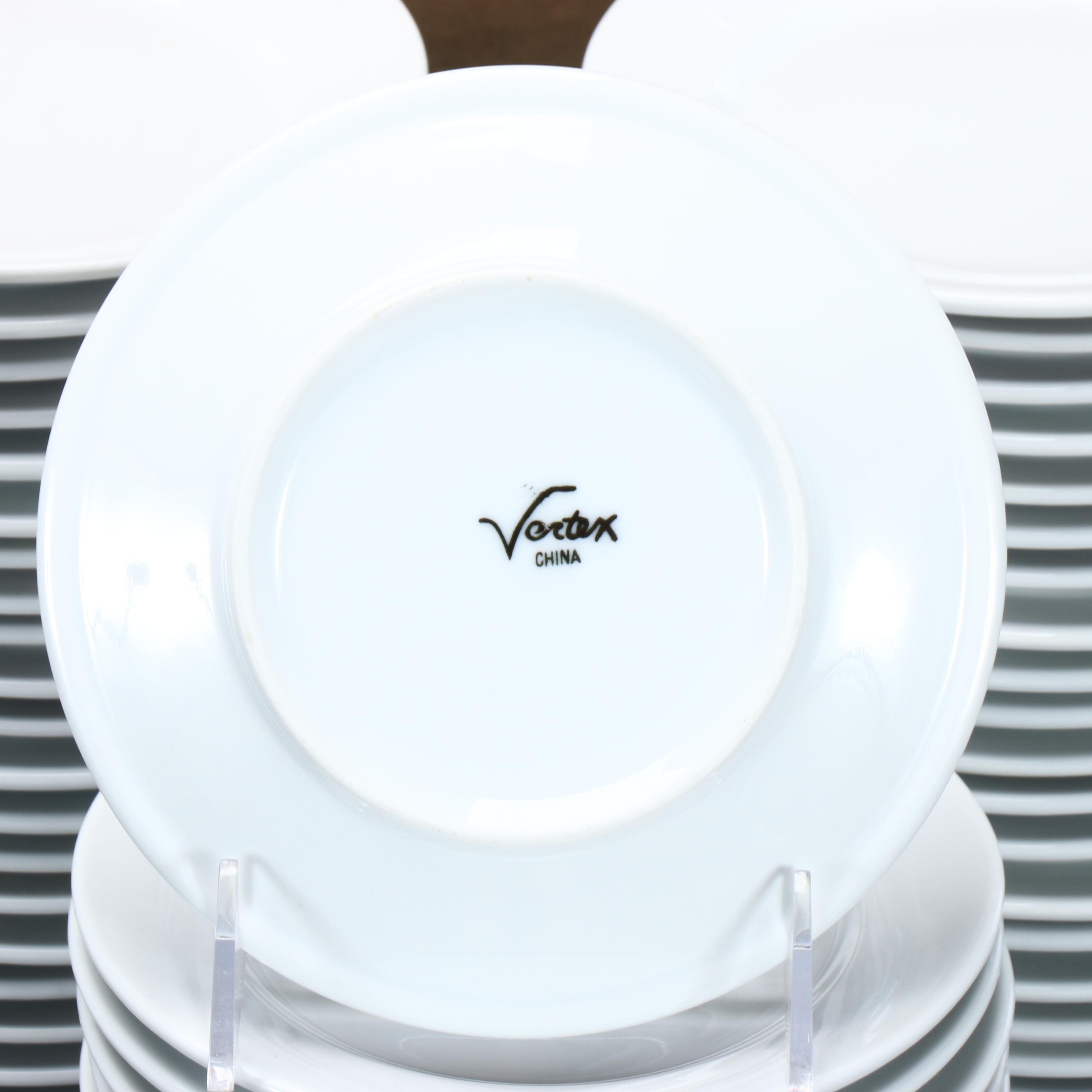 Vertex White Ceramic Bread and Butter Plates