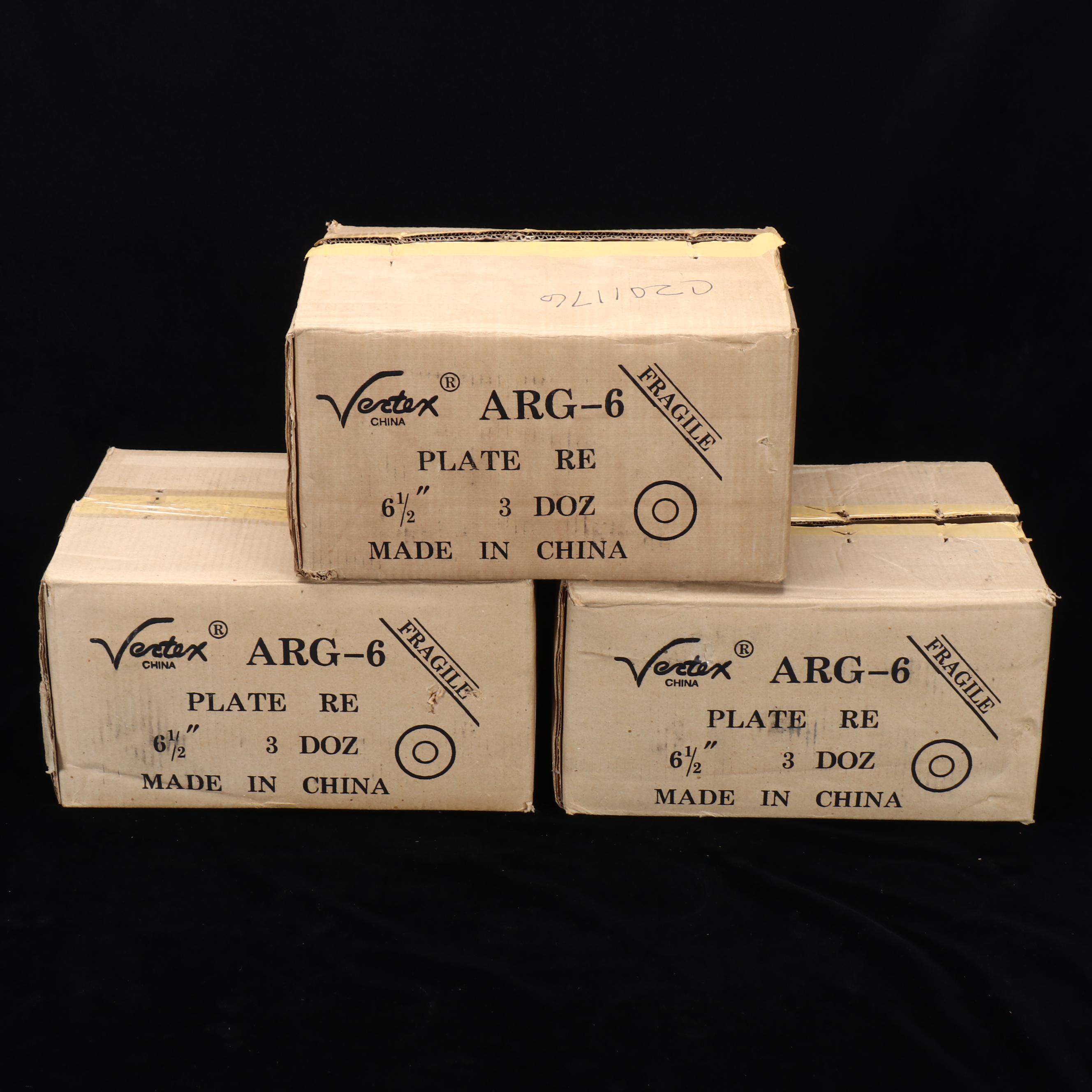 Vertex White Ceramic Bread and Butter Plates