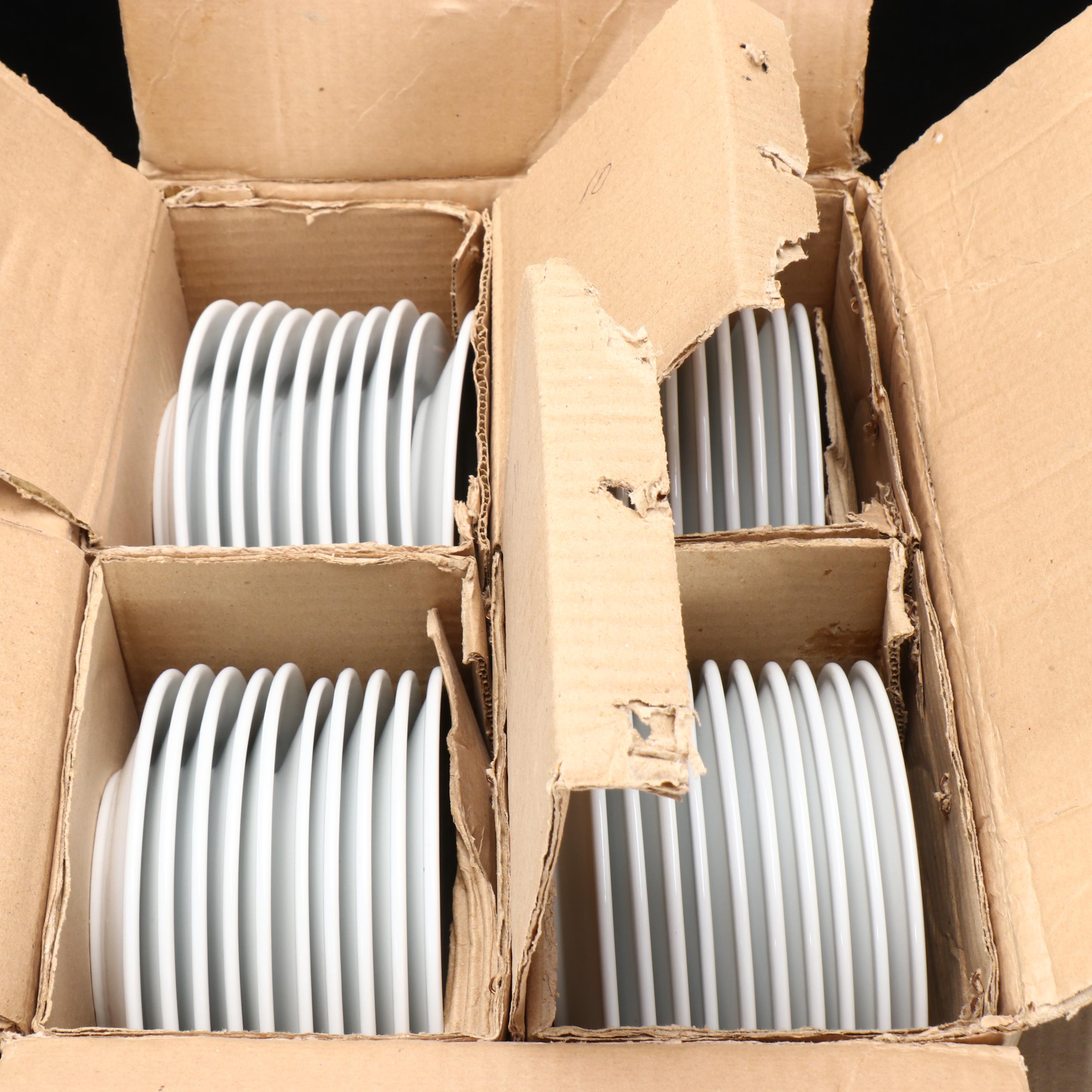 Vertex White Ceramic Bread and Butter Plates