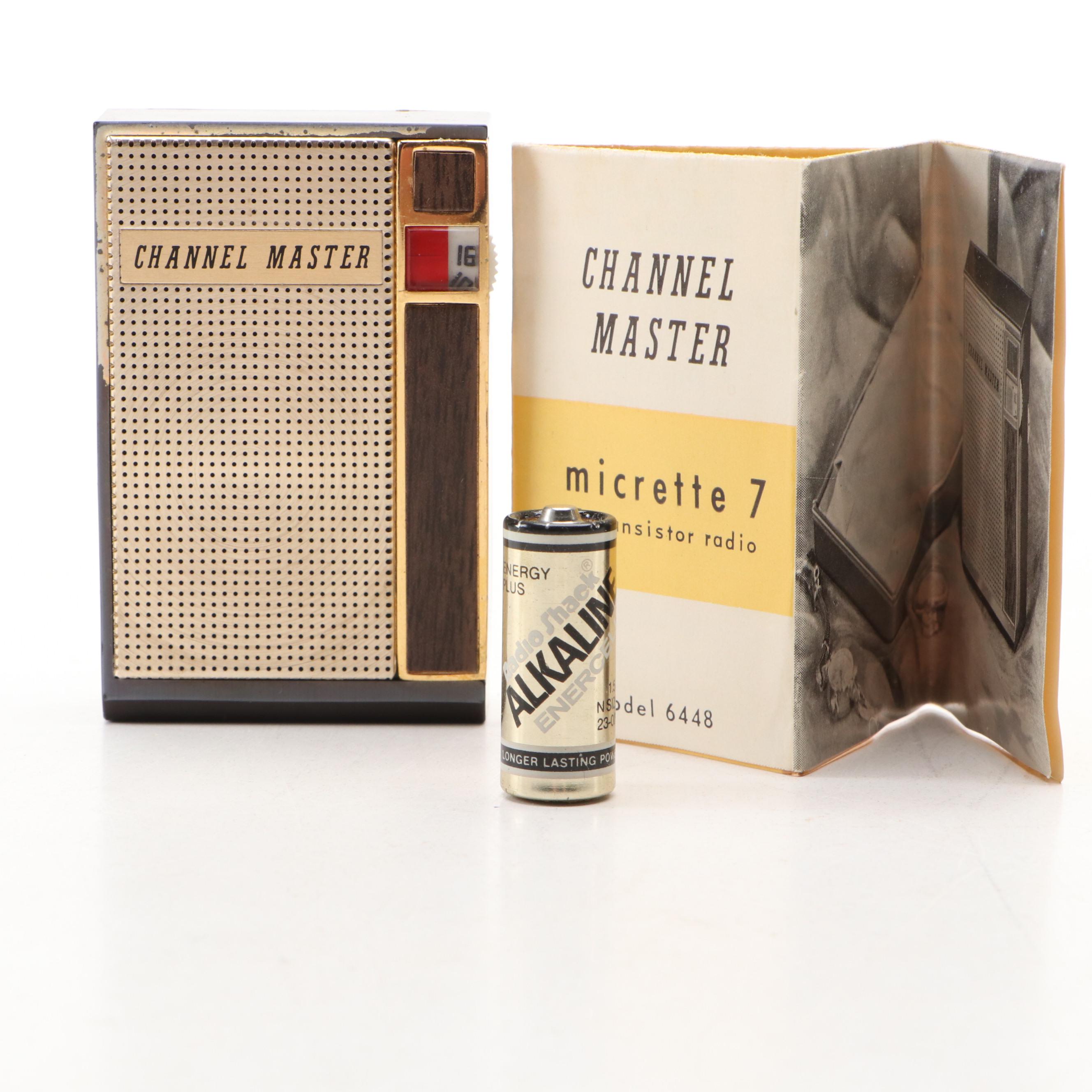 Channel Master Micrette 7 Transistor Radio, Mid to Late 20th Century