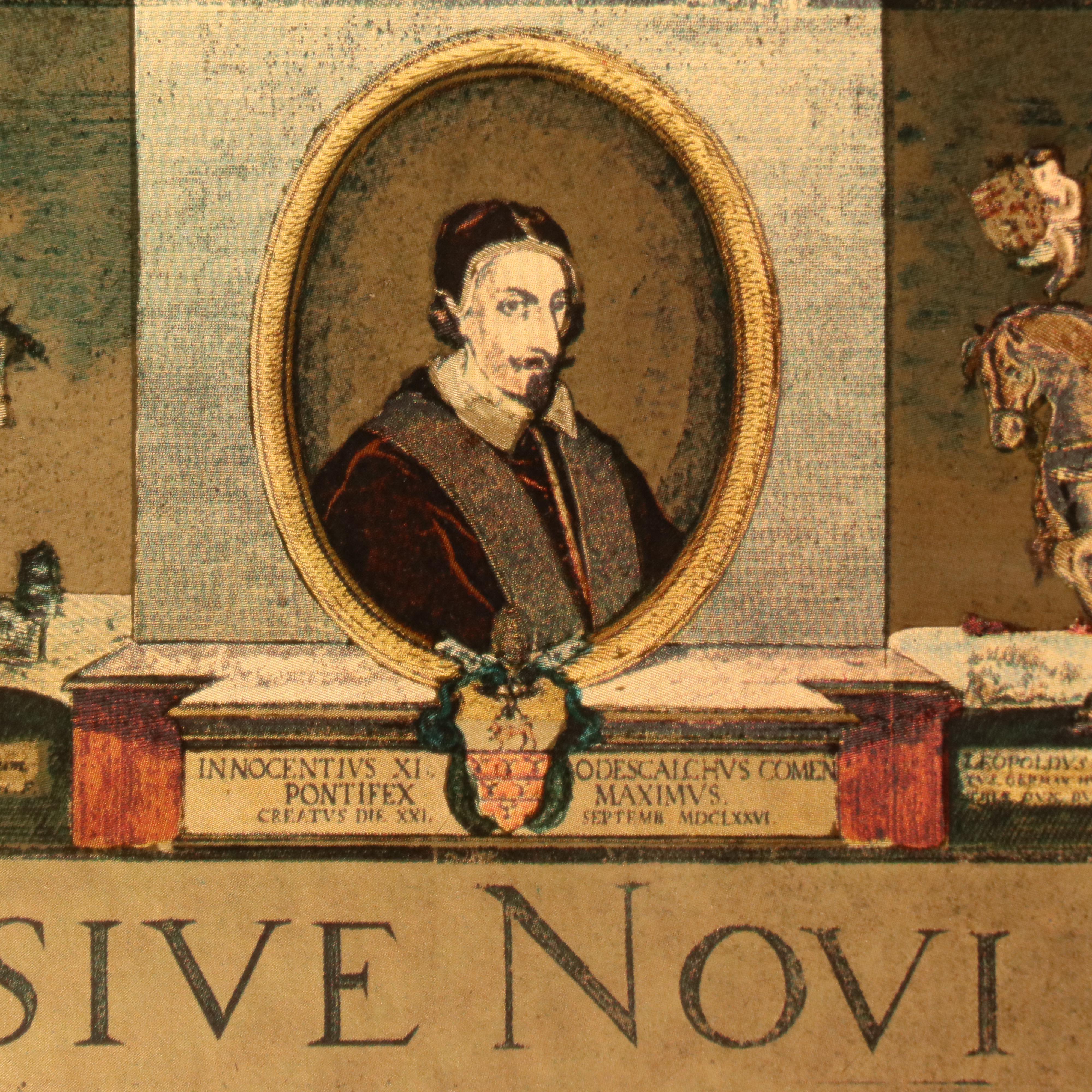 Offset Lithograph Foil World Map After Johannes Blaeu, Mid to Late 20th Century