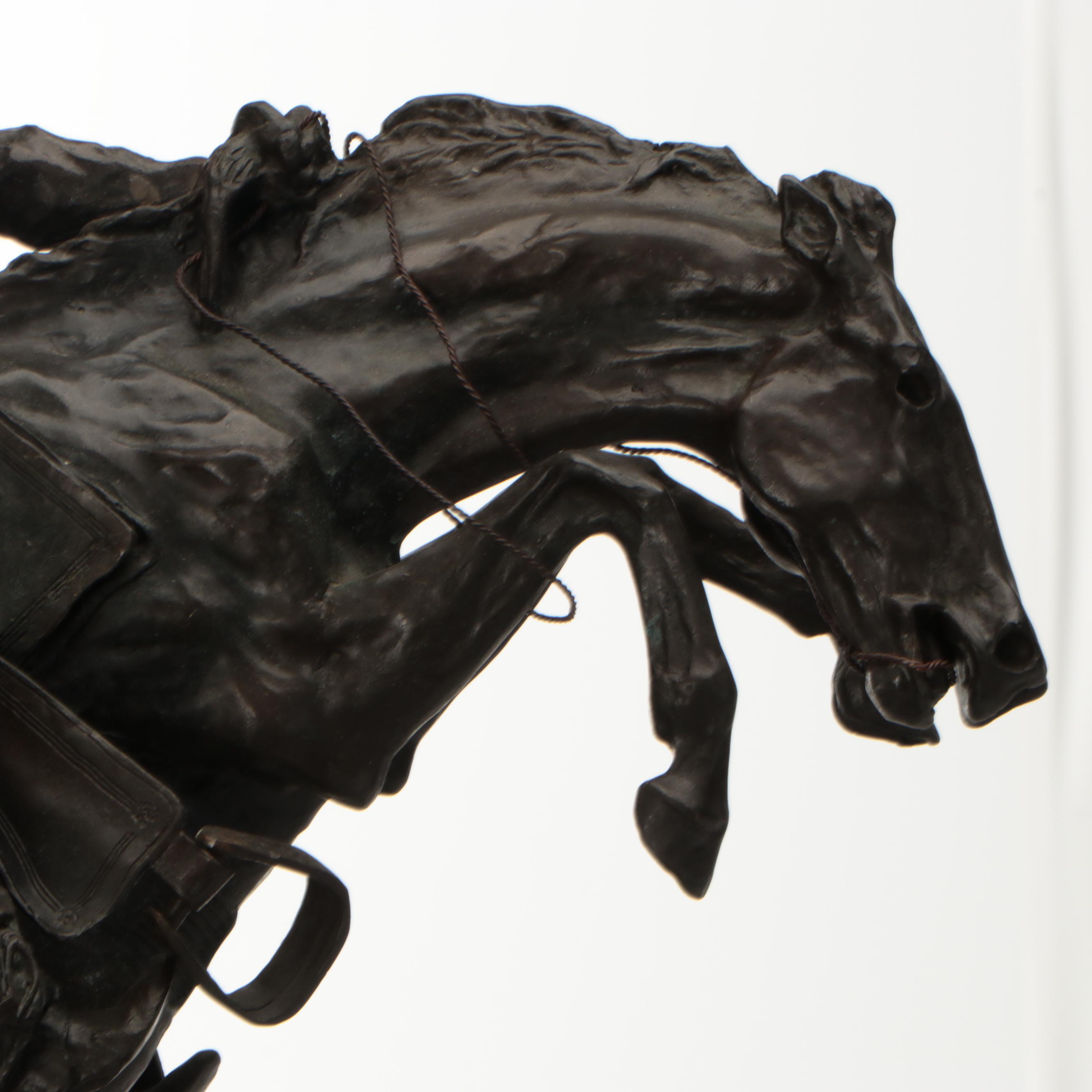 Bronze Sculpture After Frederic Remington "Bronco Buster"