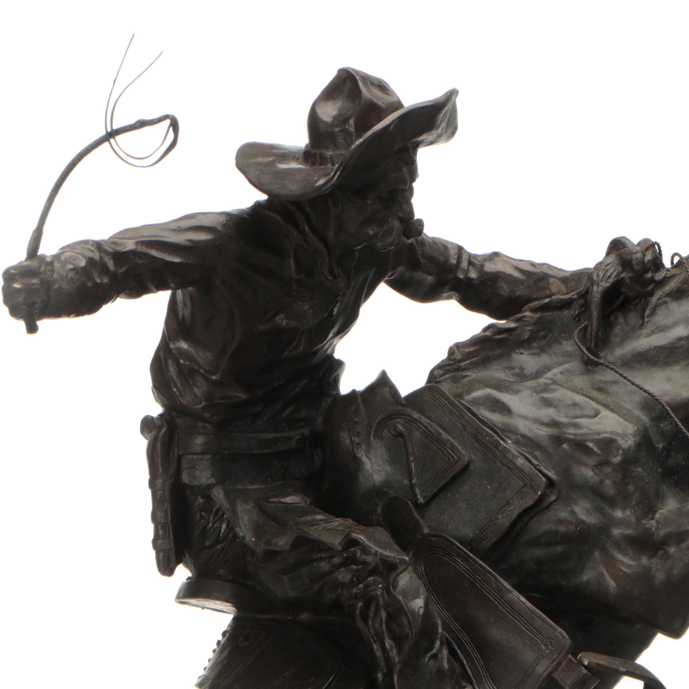 Bronze Sculpture After Frederic Remington "Bronco Buster"