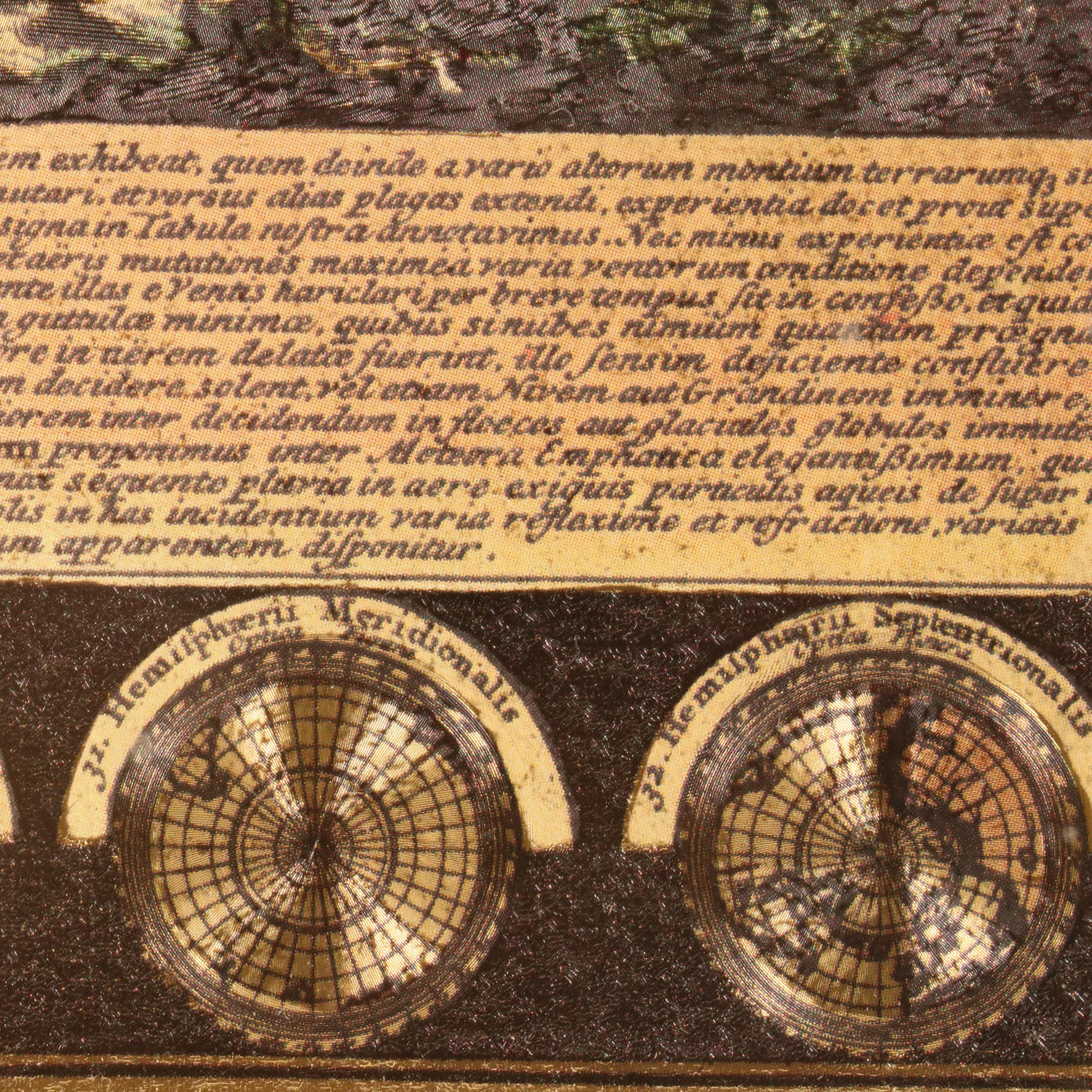 Offset Lithograph Foil World Map After Peter Schenk the Elder