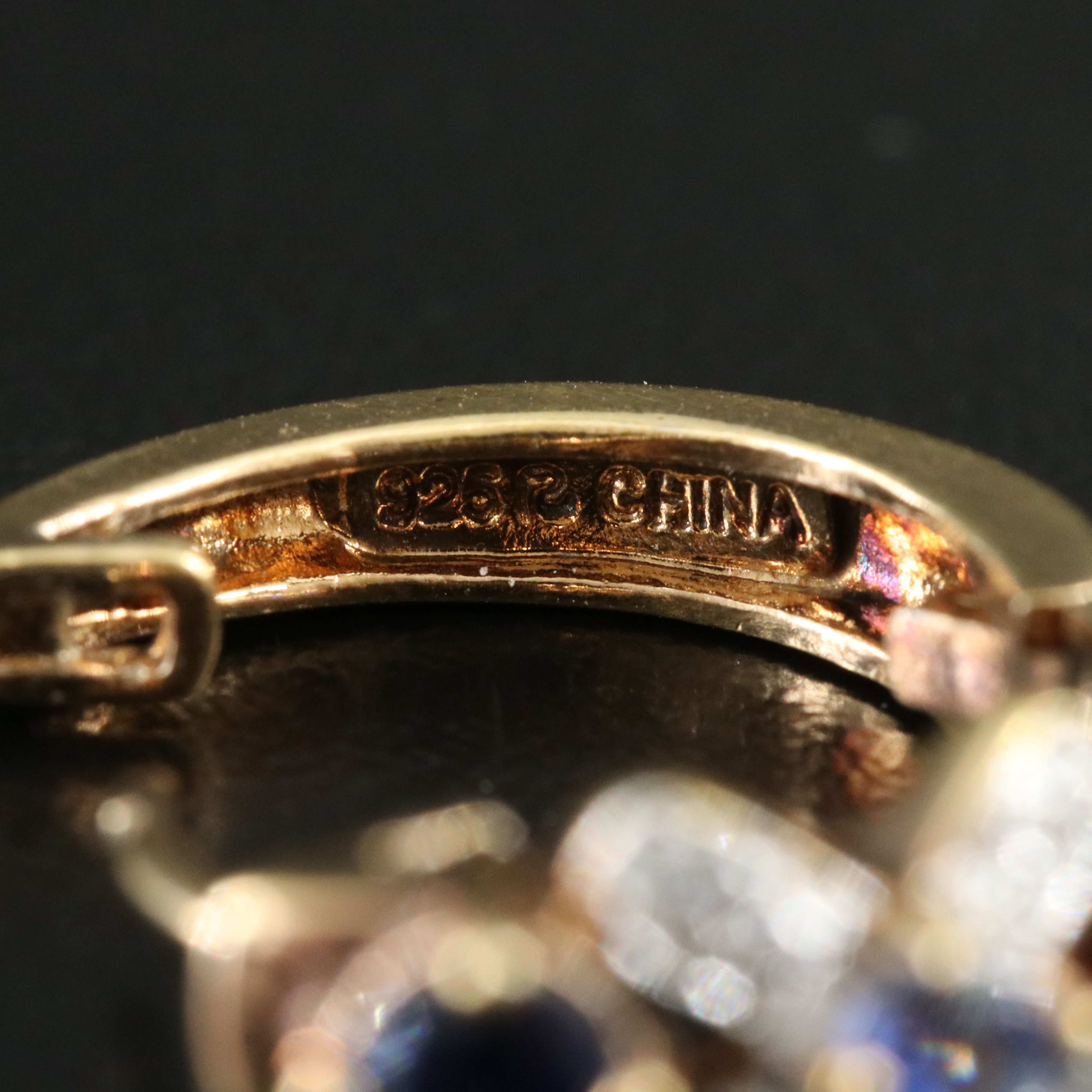 Sterling Sapphire and Diamond Hoop Earrings