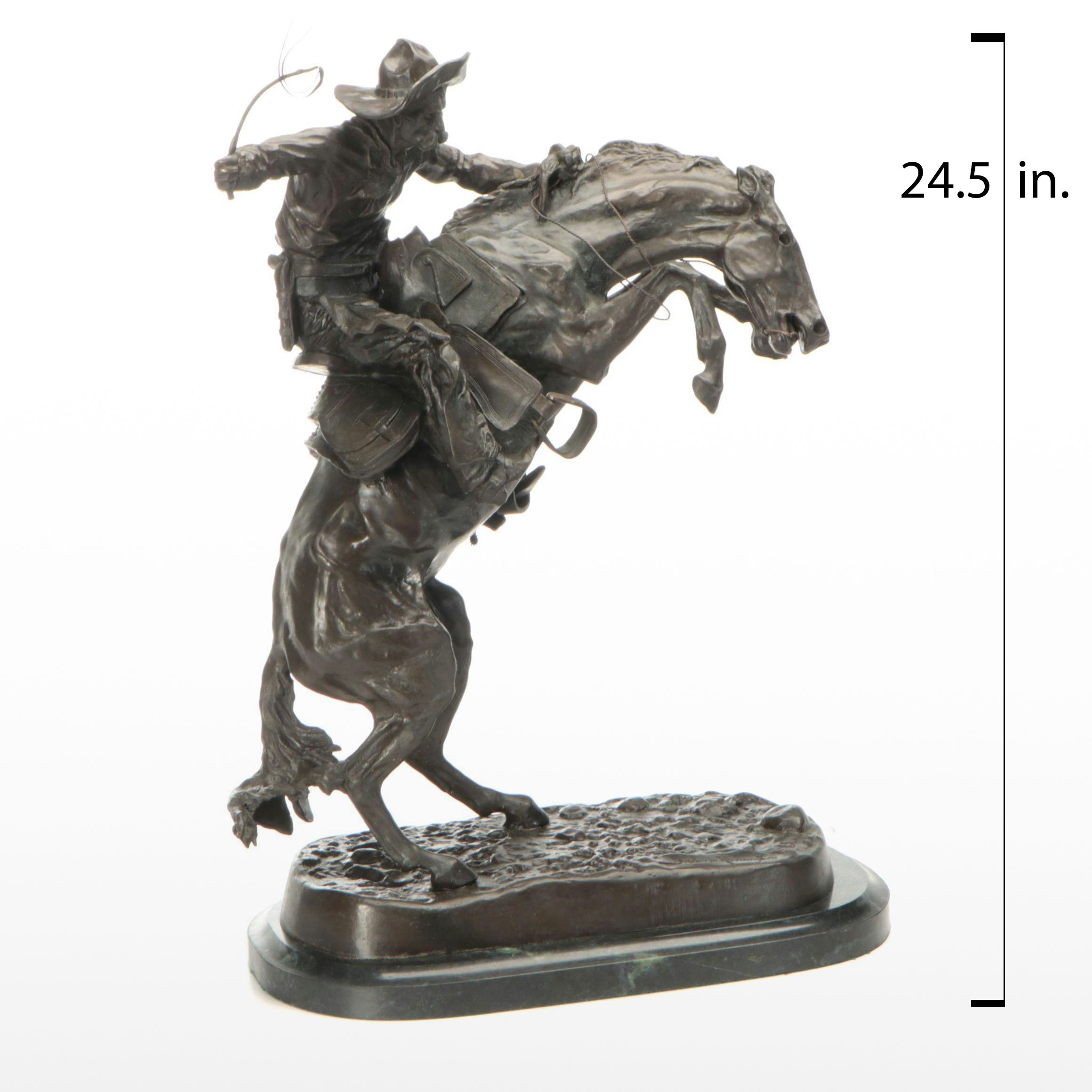 Bronze Sculpture After Frederic Remington "Bronco Buster"