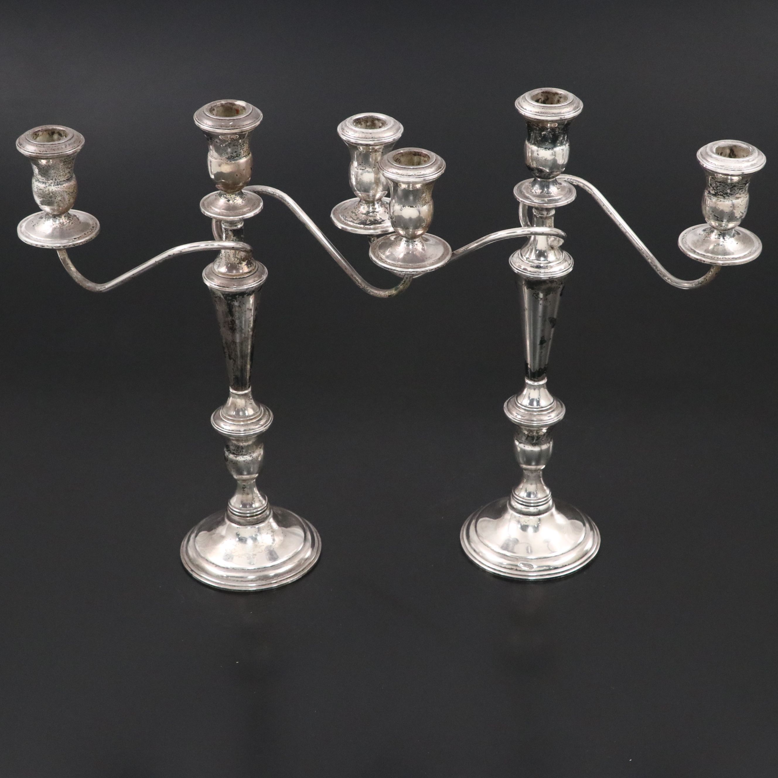 Reed & Barton Weighted Sterling Silver Convertible Candelabras