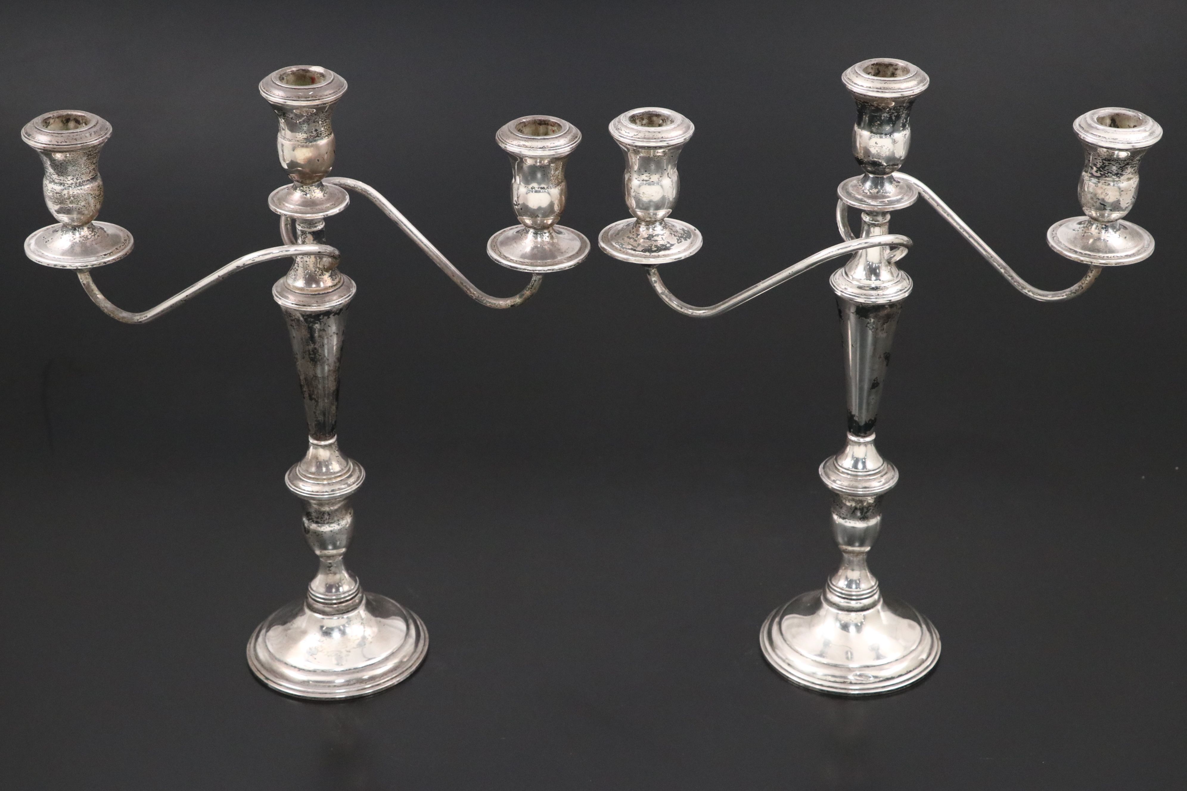 Reed & Barton Weighted Sterling Silver Convertible Candelabras