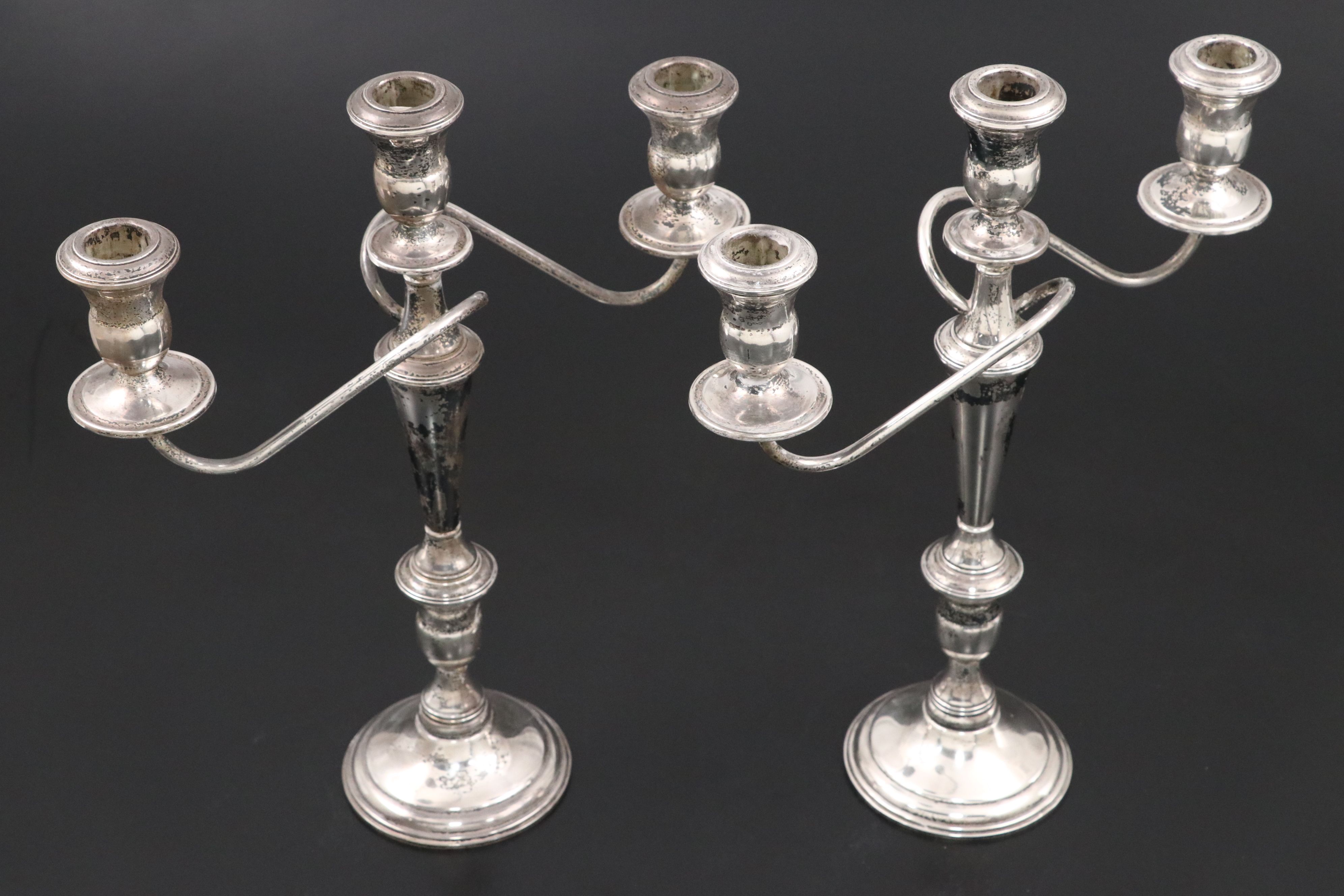 Reed & Barton Weighted Sterling Silver Convertible Candelabras