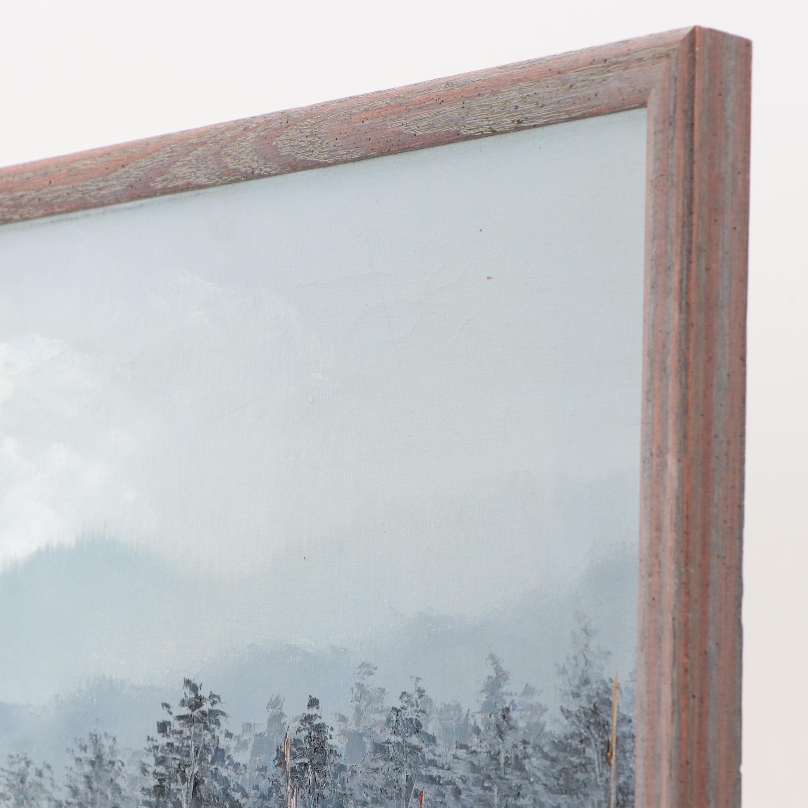 L. Wong Chinese Seascape Oil Painting of Sampan and Junk Boats